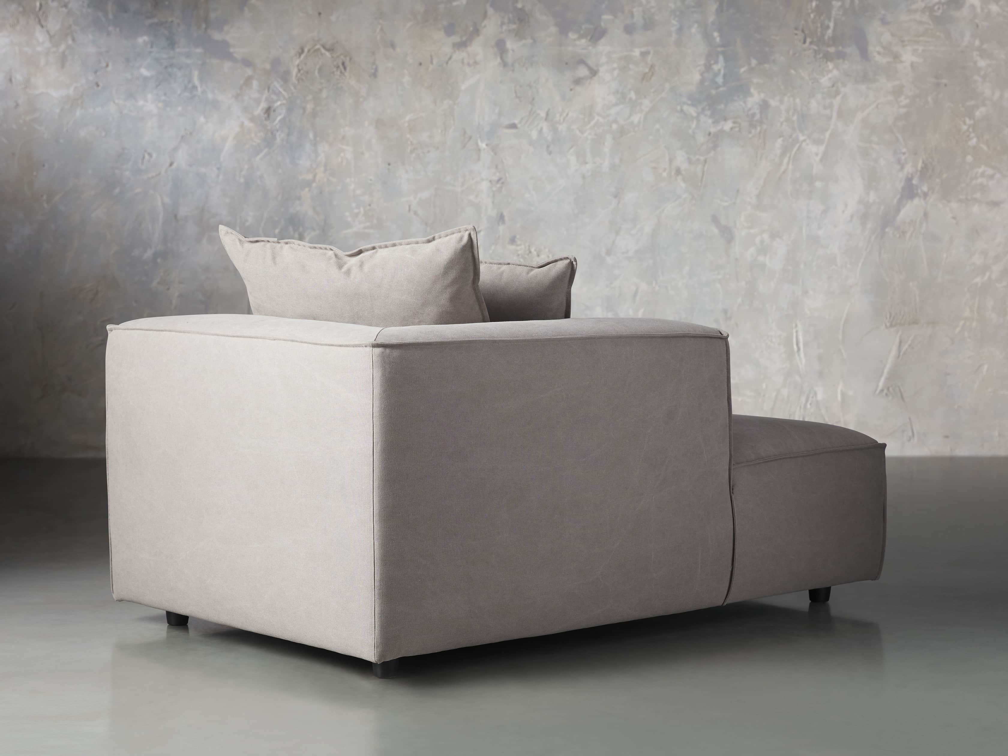 Coburn Upholstered 43" Left Arm Chaise in Capricorn Grey, slide 3 of 7