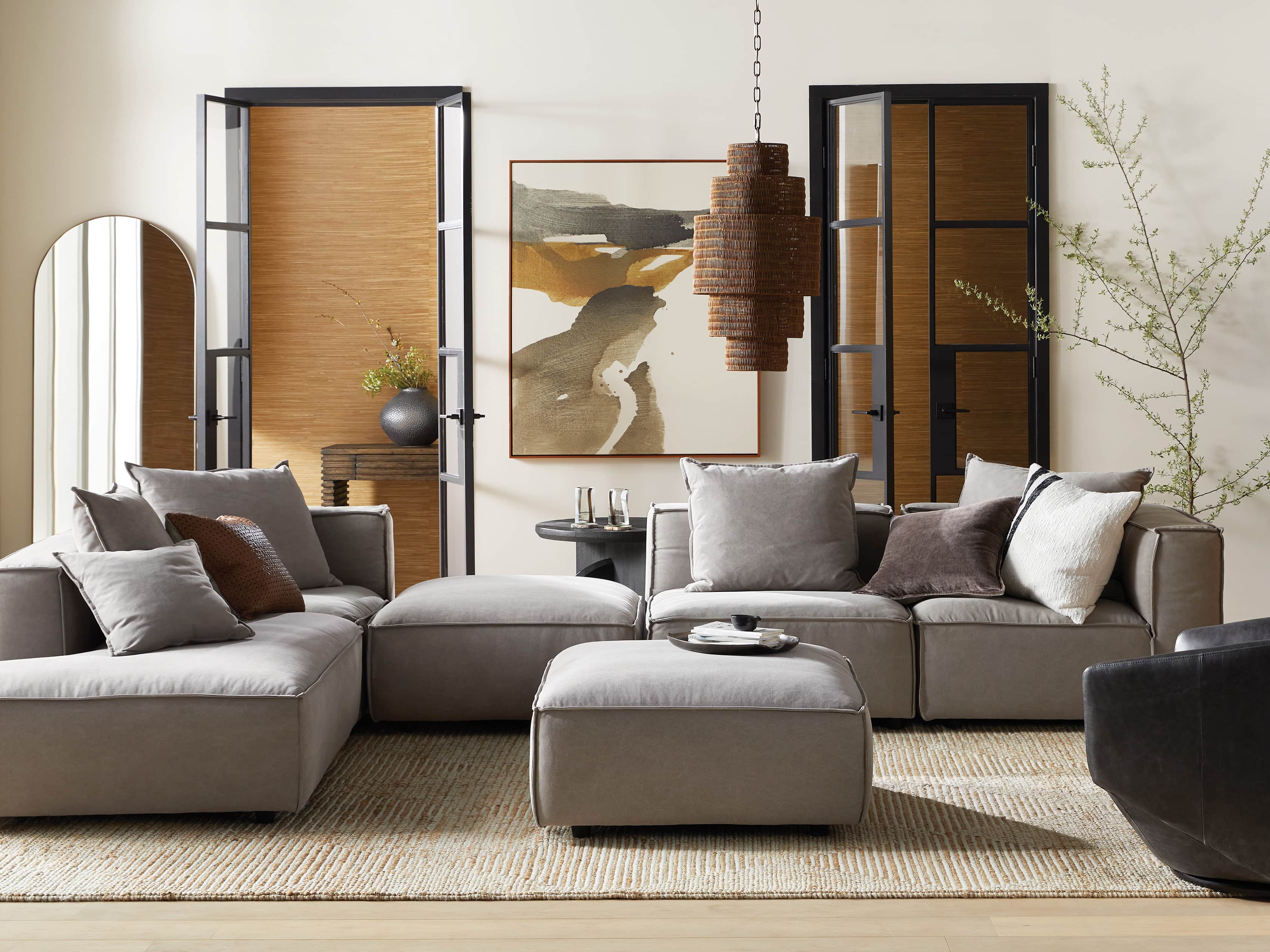 Coburn Upholstered Five Piece Bumper Sectional, slide 1 of 7