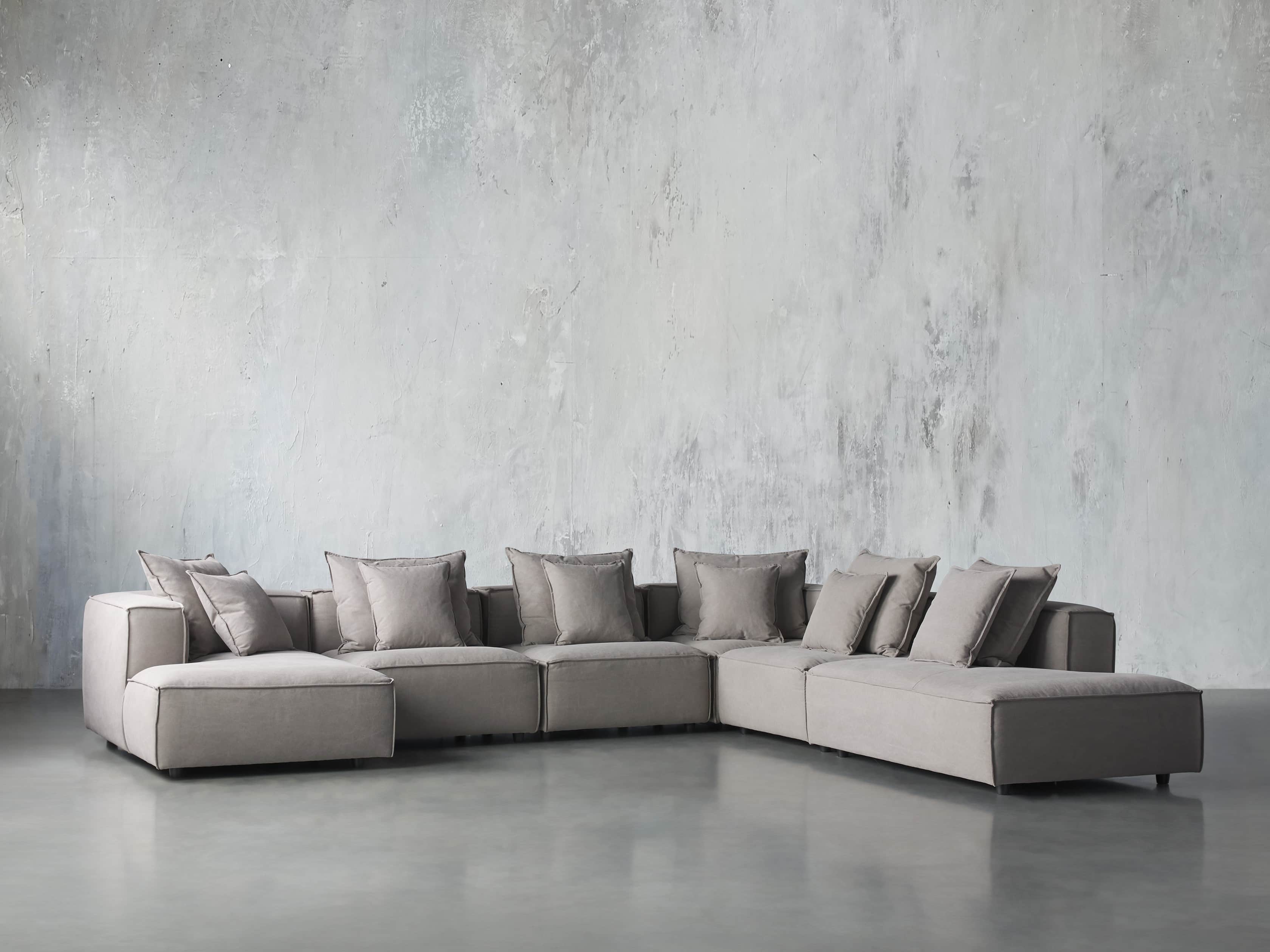 Coburn Upholstered Six Piece Bumper Sectional with Chaise, slide 2 of 6