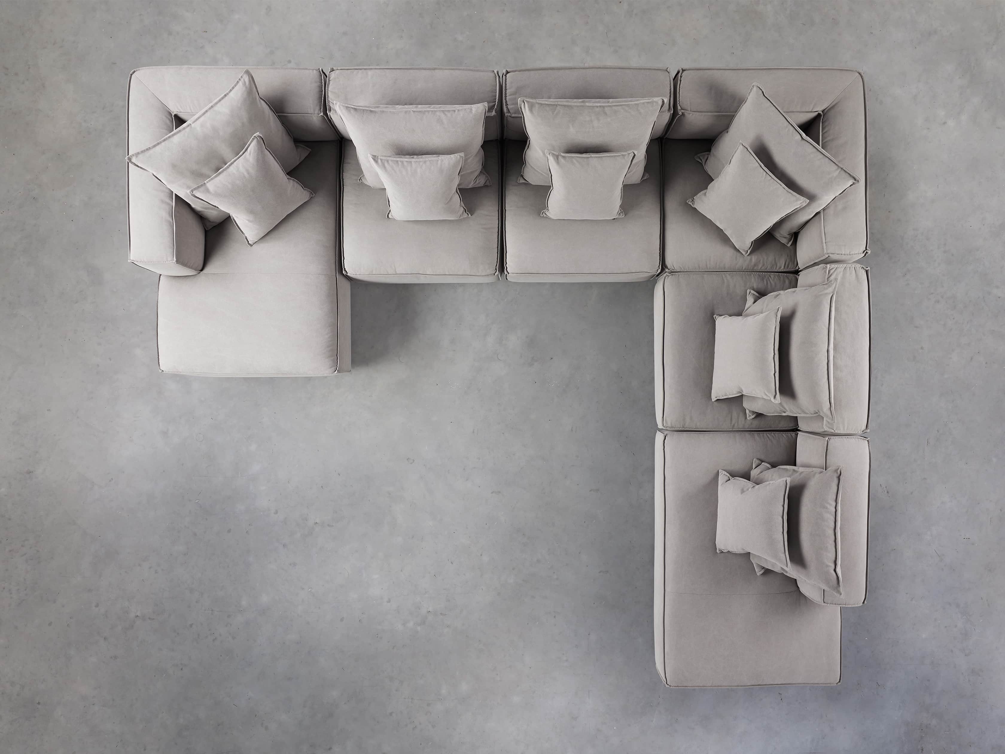 Coburn Upholstered Six Piece Bumper Sectional with Chaise, slide 4 of 6