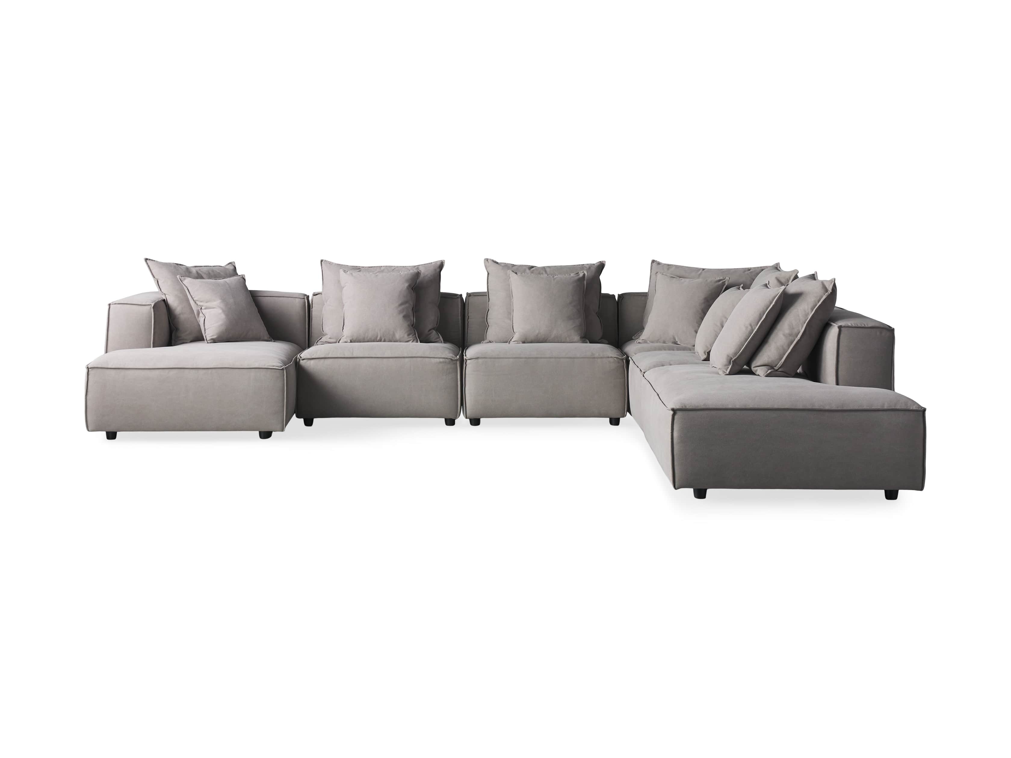 Coburn Upholstered Six Piece Bumper Sectional with Chaise, slide 6 of 6