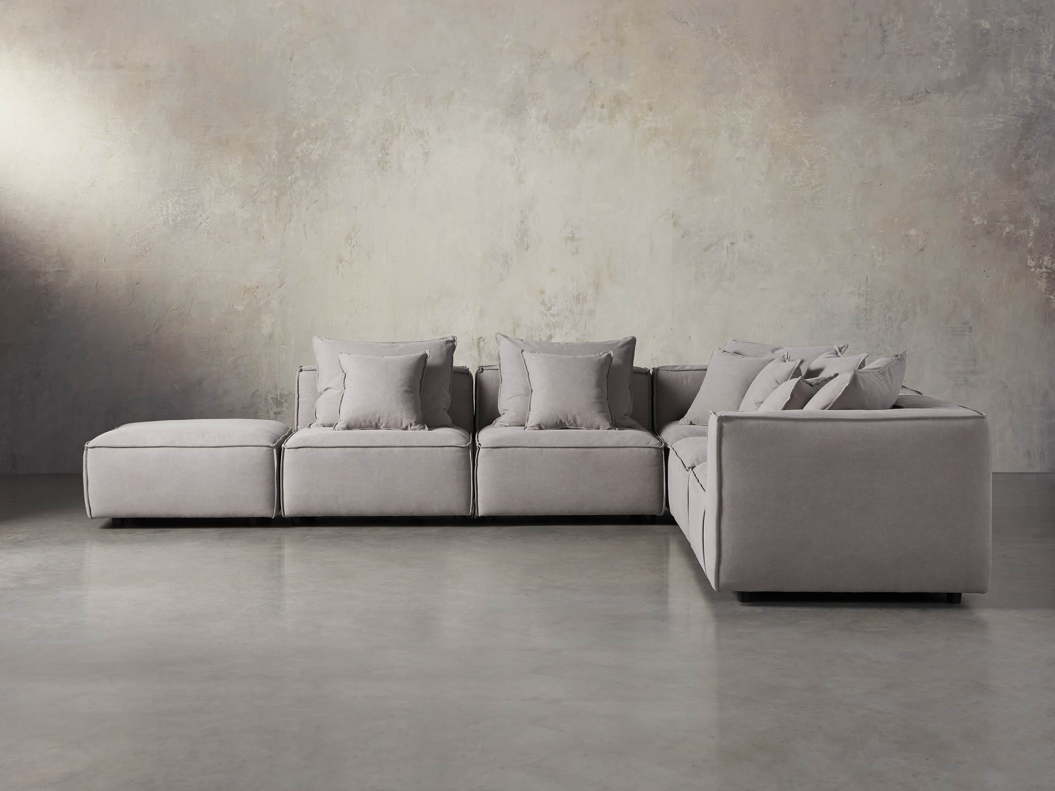 Coburn Upholstered 124" Six Piece Reverse Sectional in Capricorn Grey, slide 4 of 7