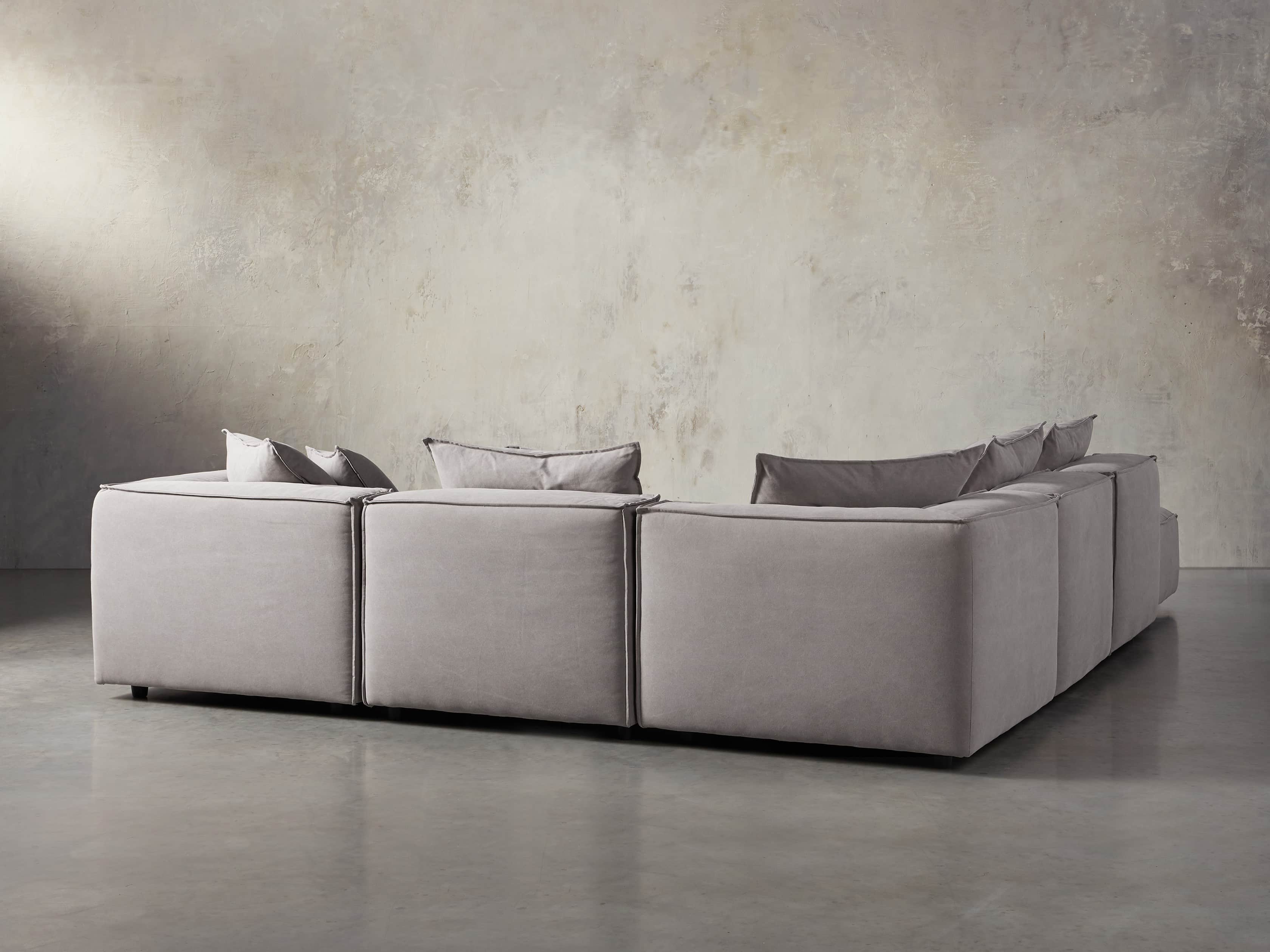 Coburn Upholstered 124" Six Piece Reverse Sectional in Capricorn Grey, slide 5 of 7
