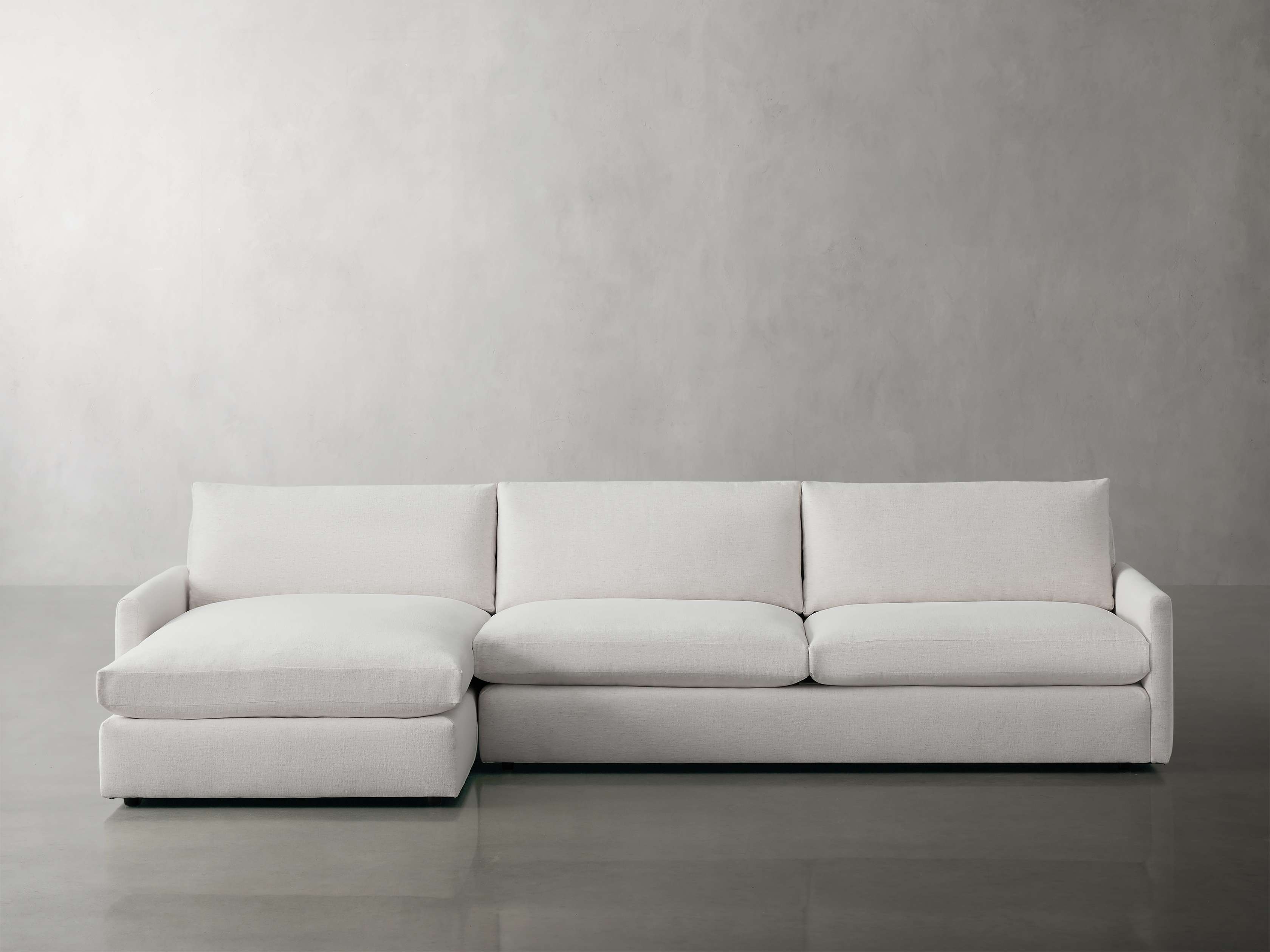 Kipton Two Piece Sectional with Chaise in Nomad Snow Arhaus