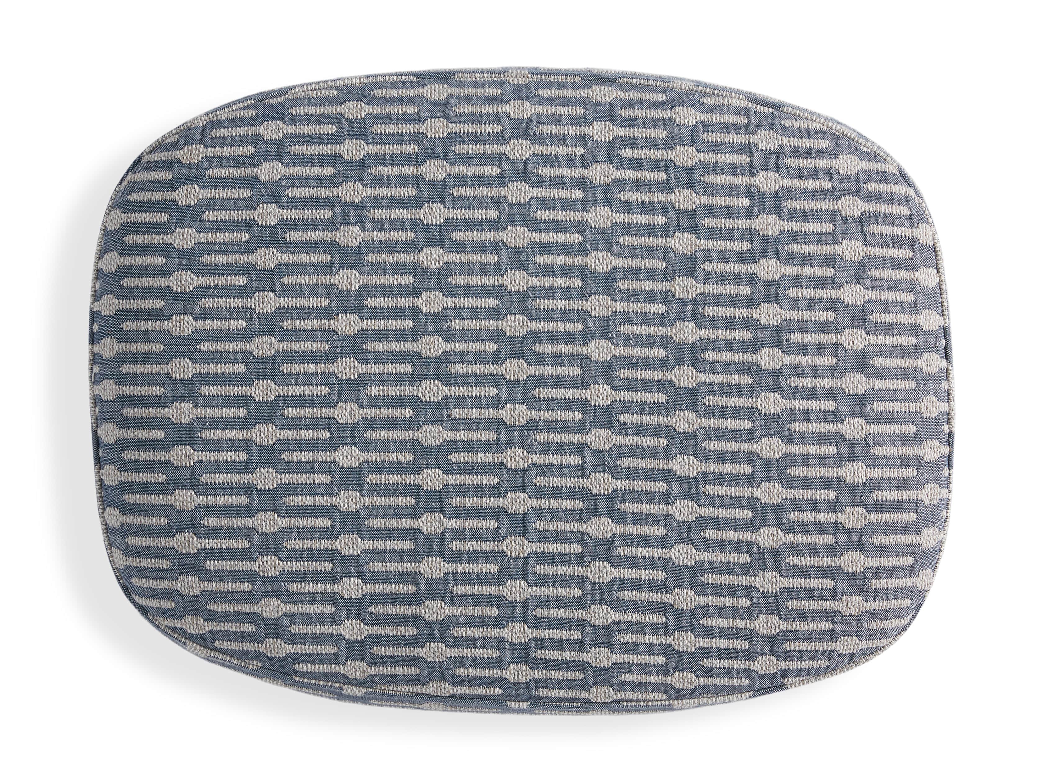 Portsmouth Upholstered 29" Ottoman in Dusty Blue Geo, slide 5 of 7