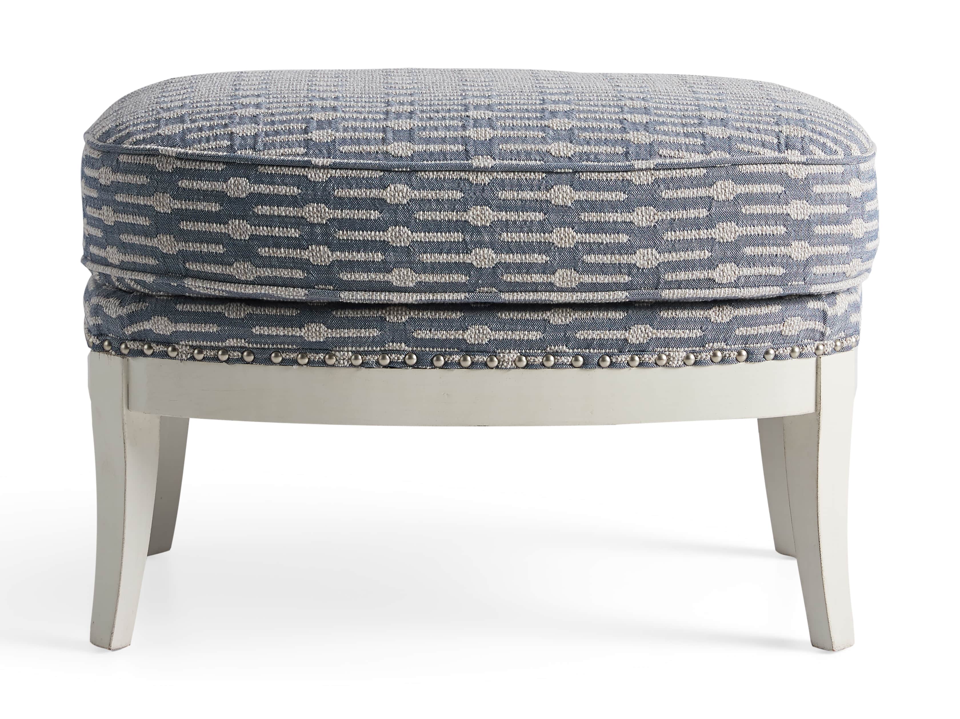 Portsmouth Upholstered 29" Ottoman in Dusty Blue Geo, slide 6 of 7