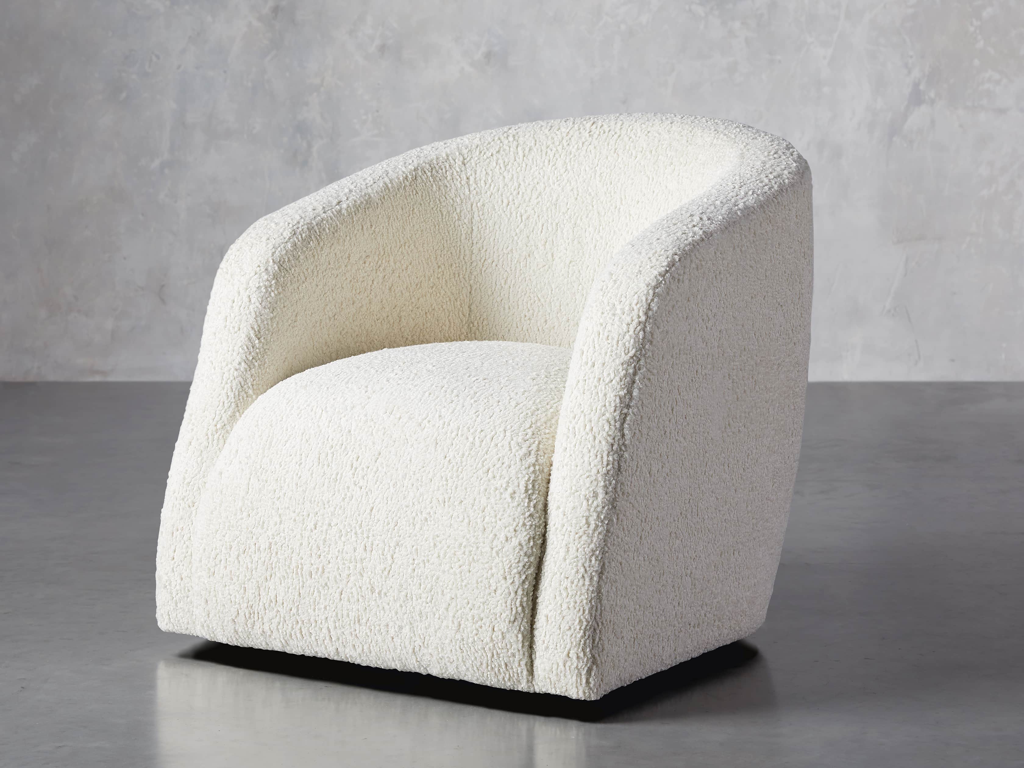 Merrill Upholstered 31" Swivel Chair in Cuddle Natural, slide 3 of 12