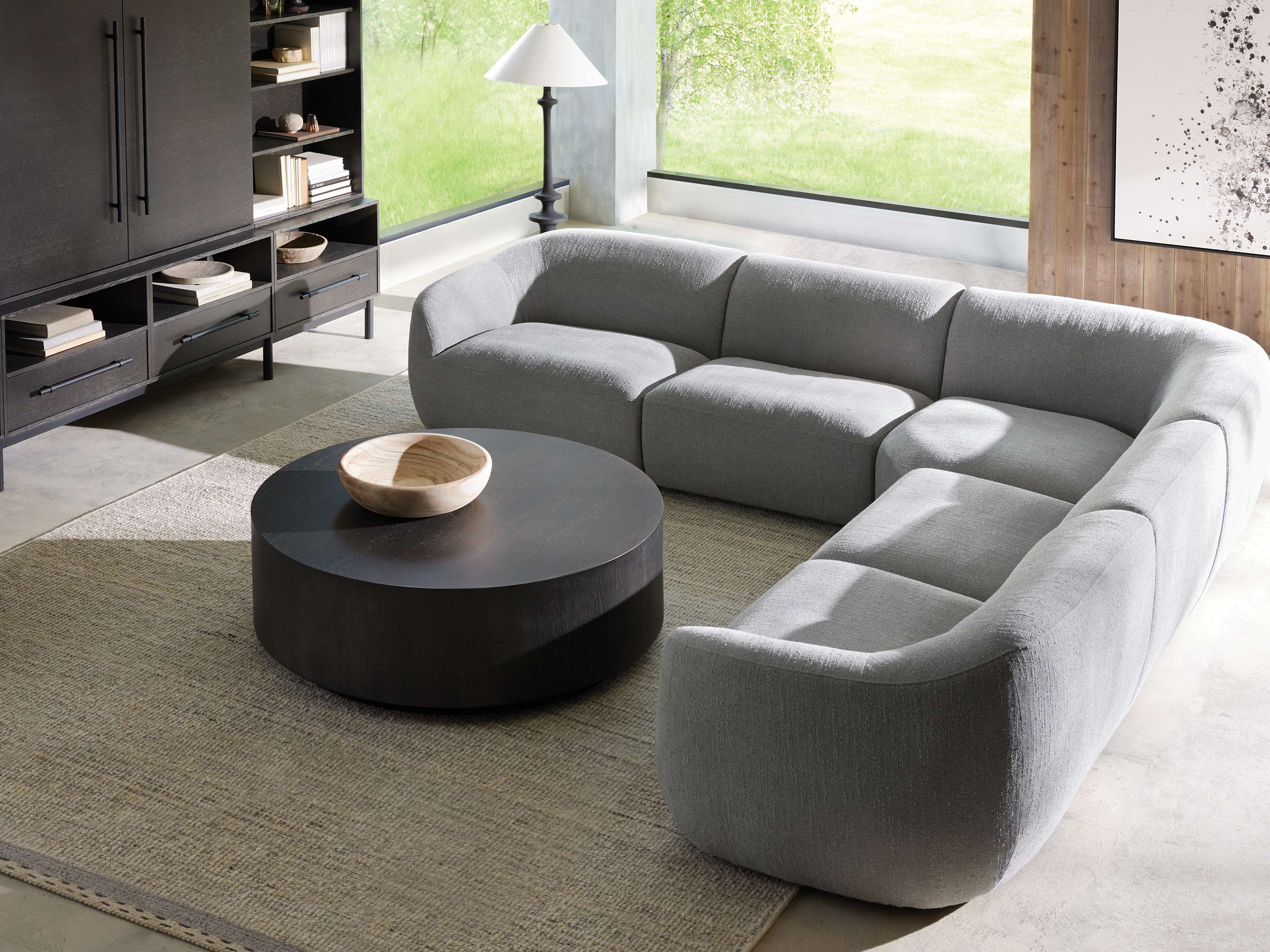 Amira Gray Fabric Sofa and Loveseat Living Room Set with Pillows