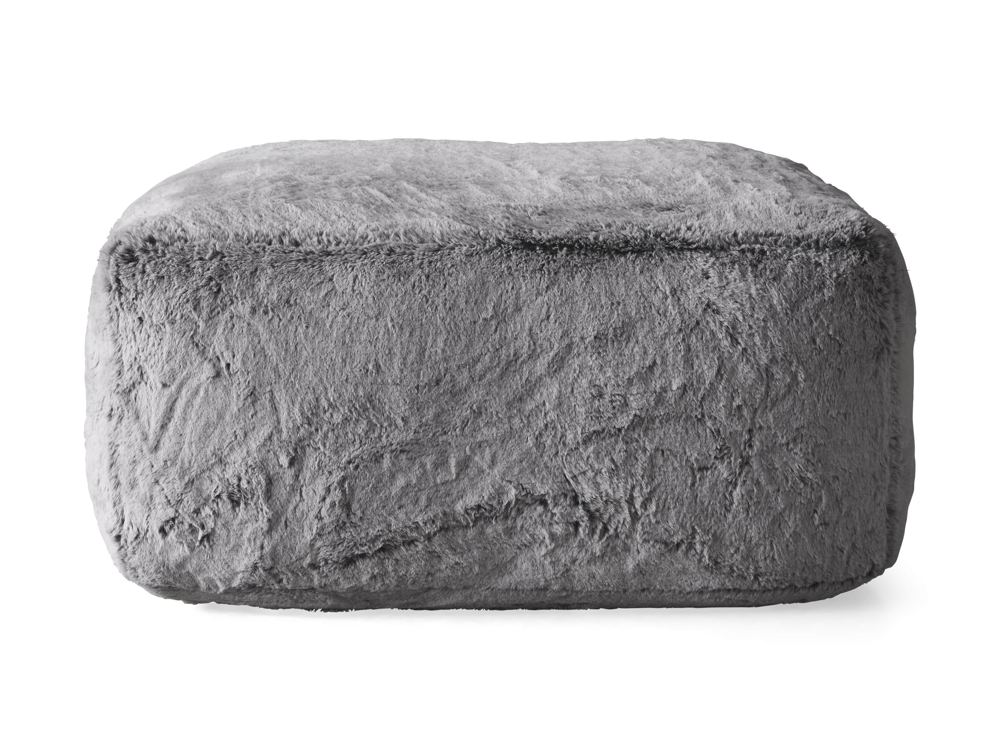 Snugg Faux Fur 36" Ottoman in Grizzly Grey, slide 5 of 6