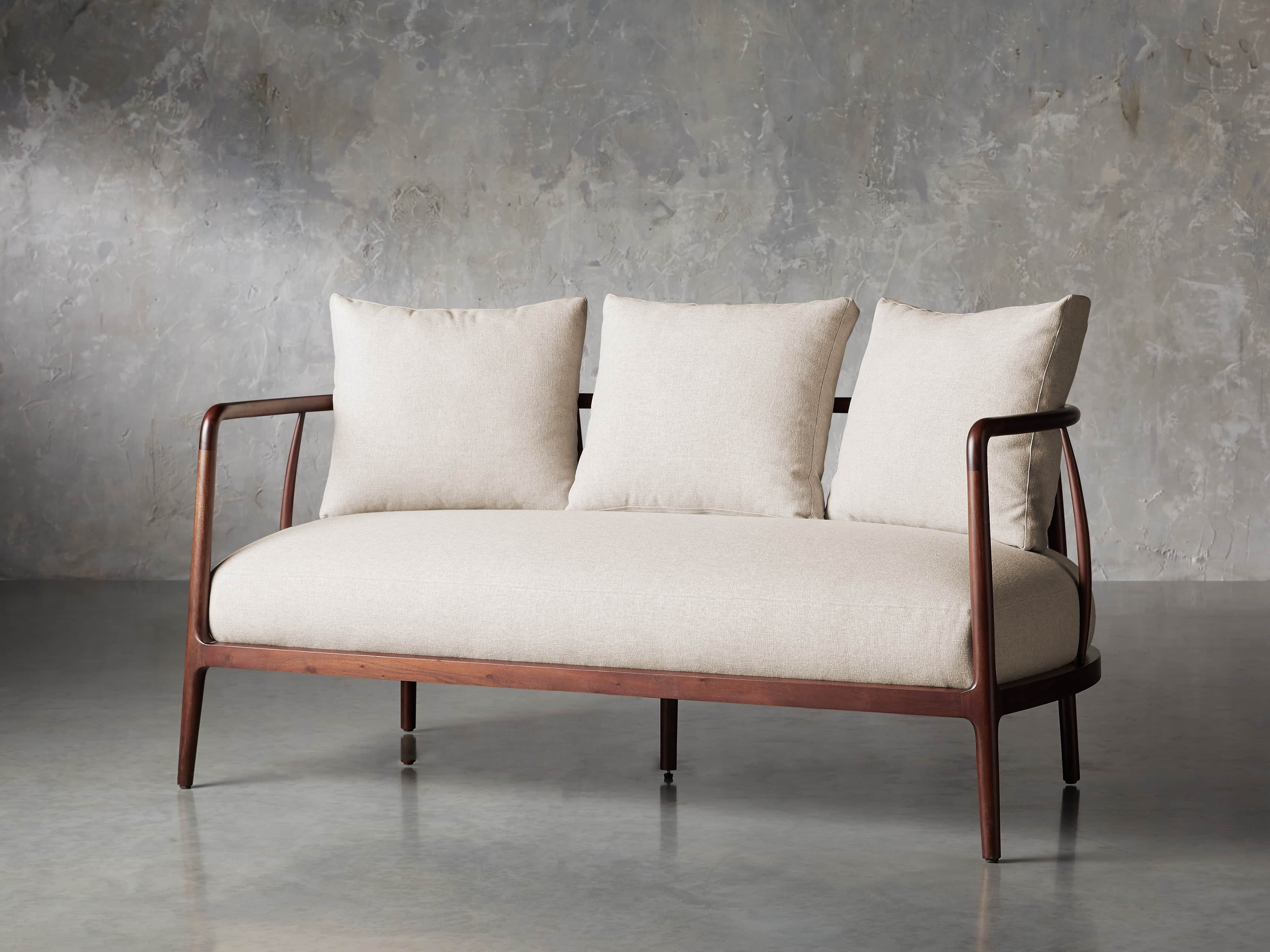 Griggs Upholstered 61" Settee in Brown