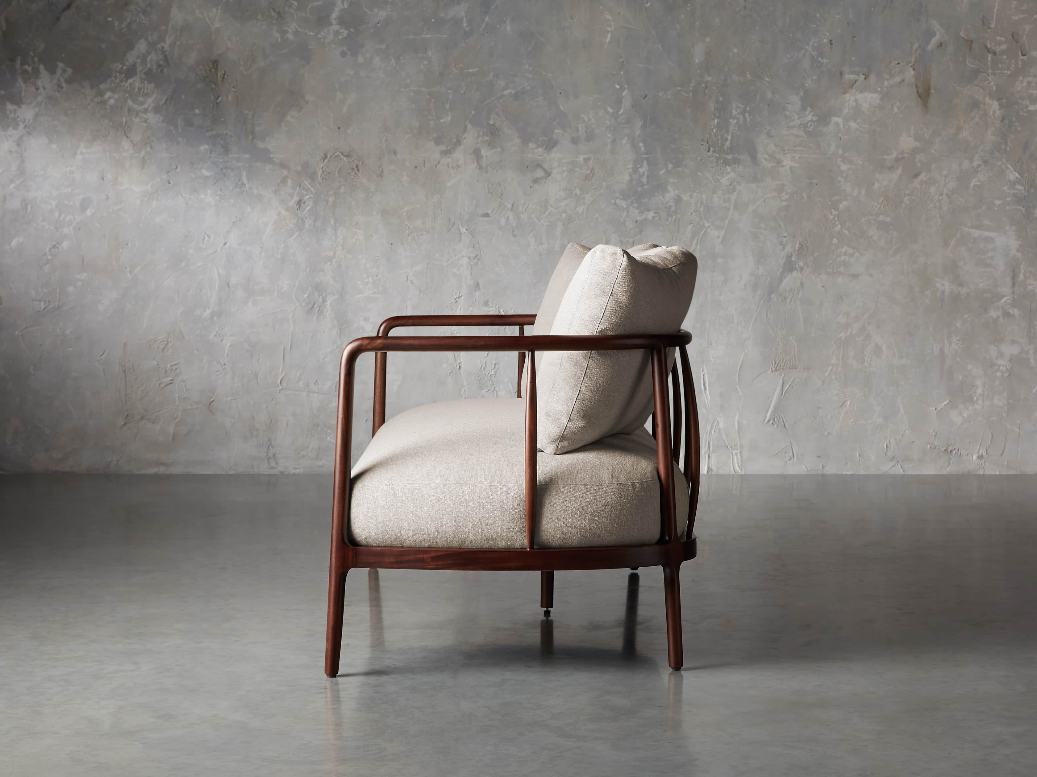 Griggs Upholstered 61" Settee in Brown