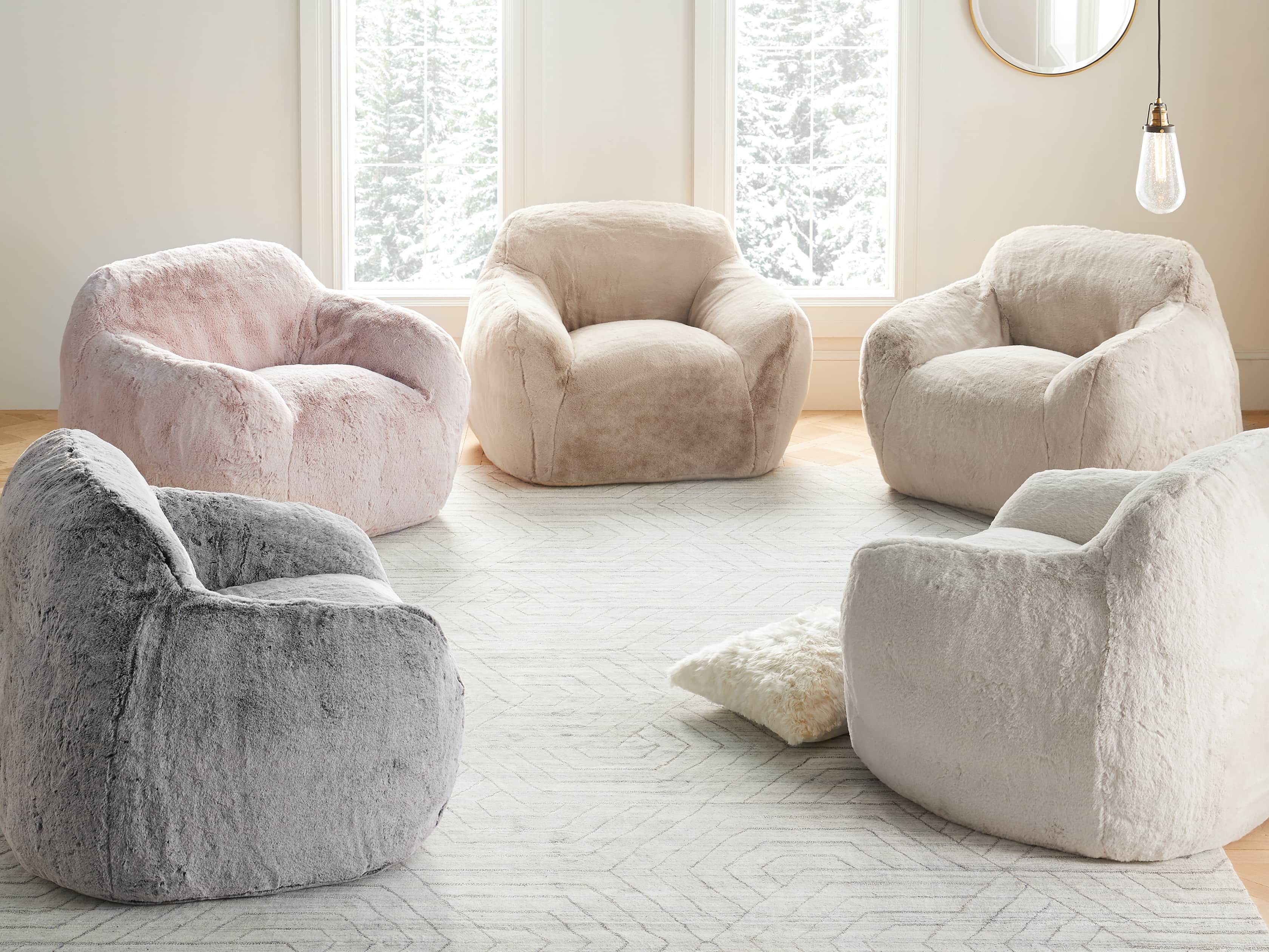 Snugg Faux Fur 46" Chair in Big Bear Pink, slide 7 of 10