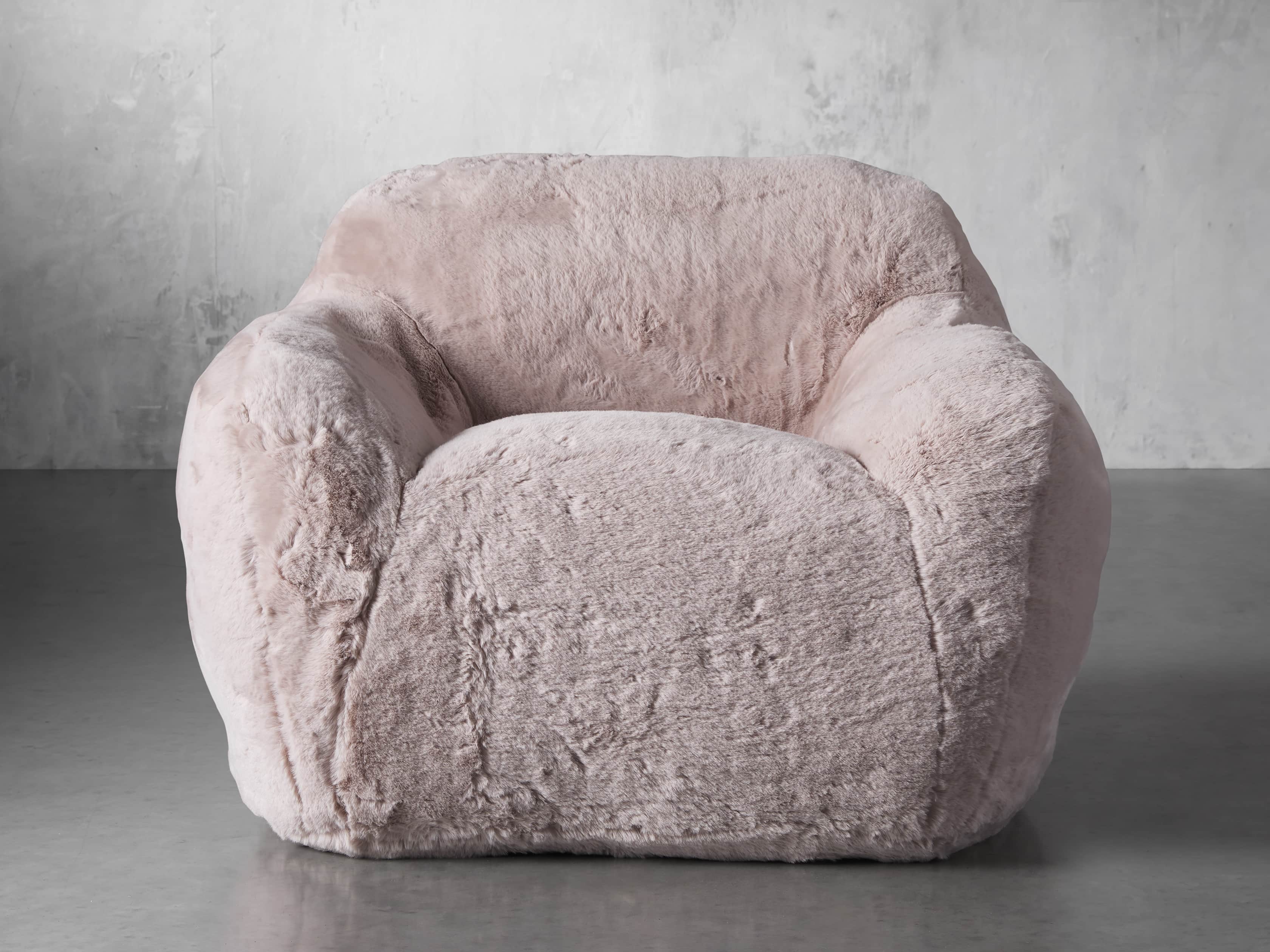 Snugg Faux Fur 46" Chair in Big Bear Pink, slide 2 of 10