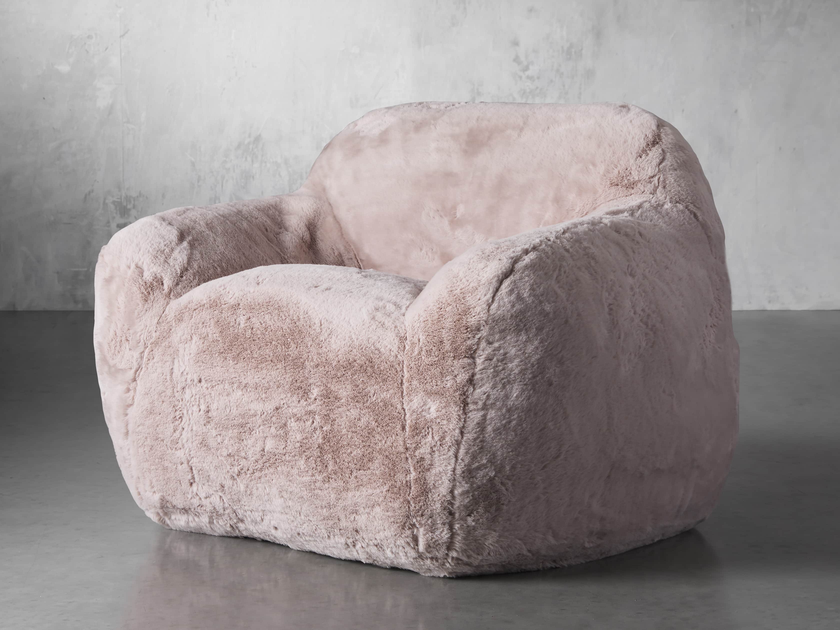 Snugg Faux Fur 46" Chair in Big Bear Pink, slide 3 of 10