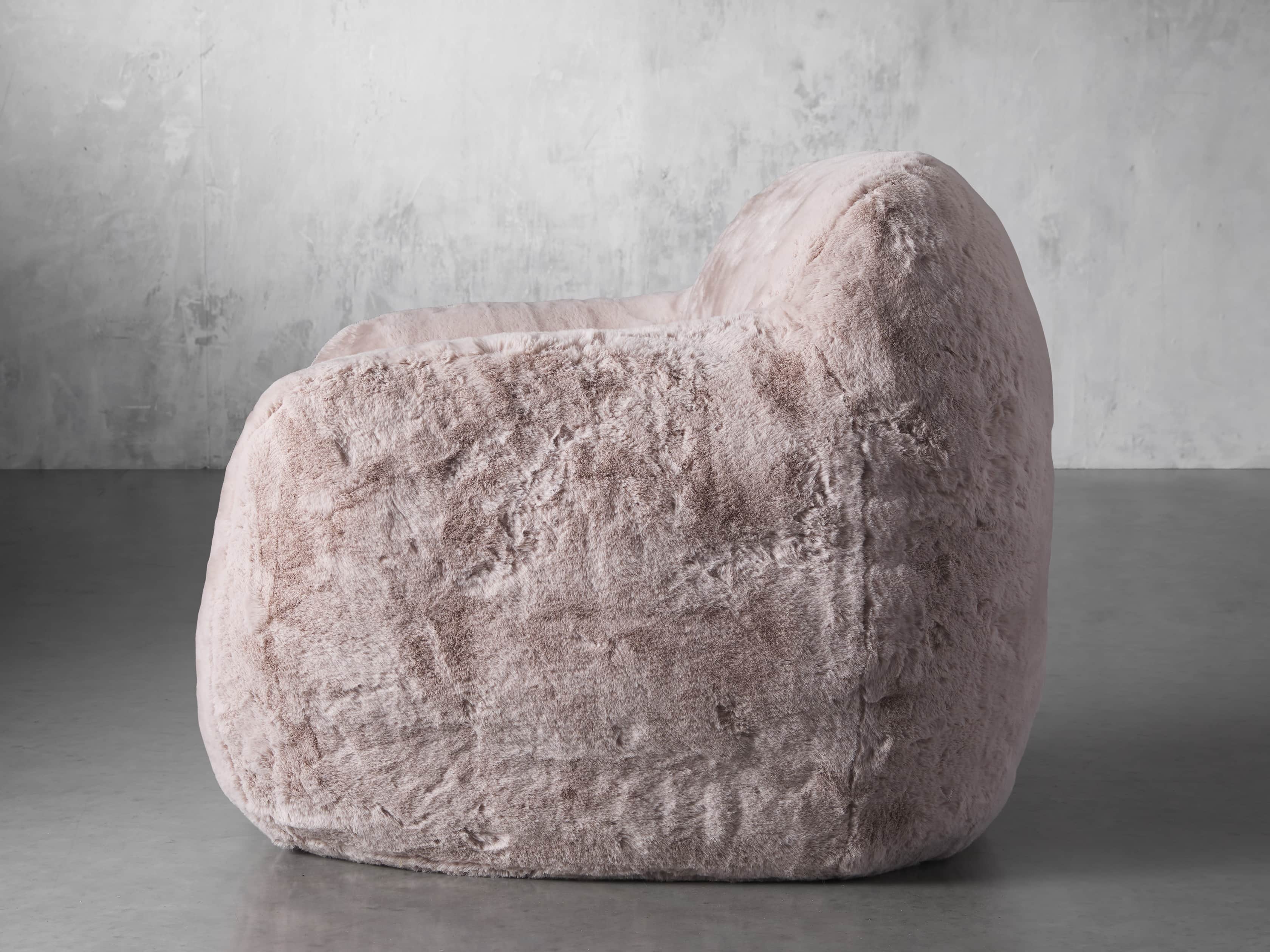 Snugg Faux Fur 46" Chair in Big Bear Pink, slide 4 of 10