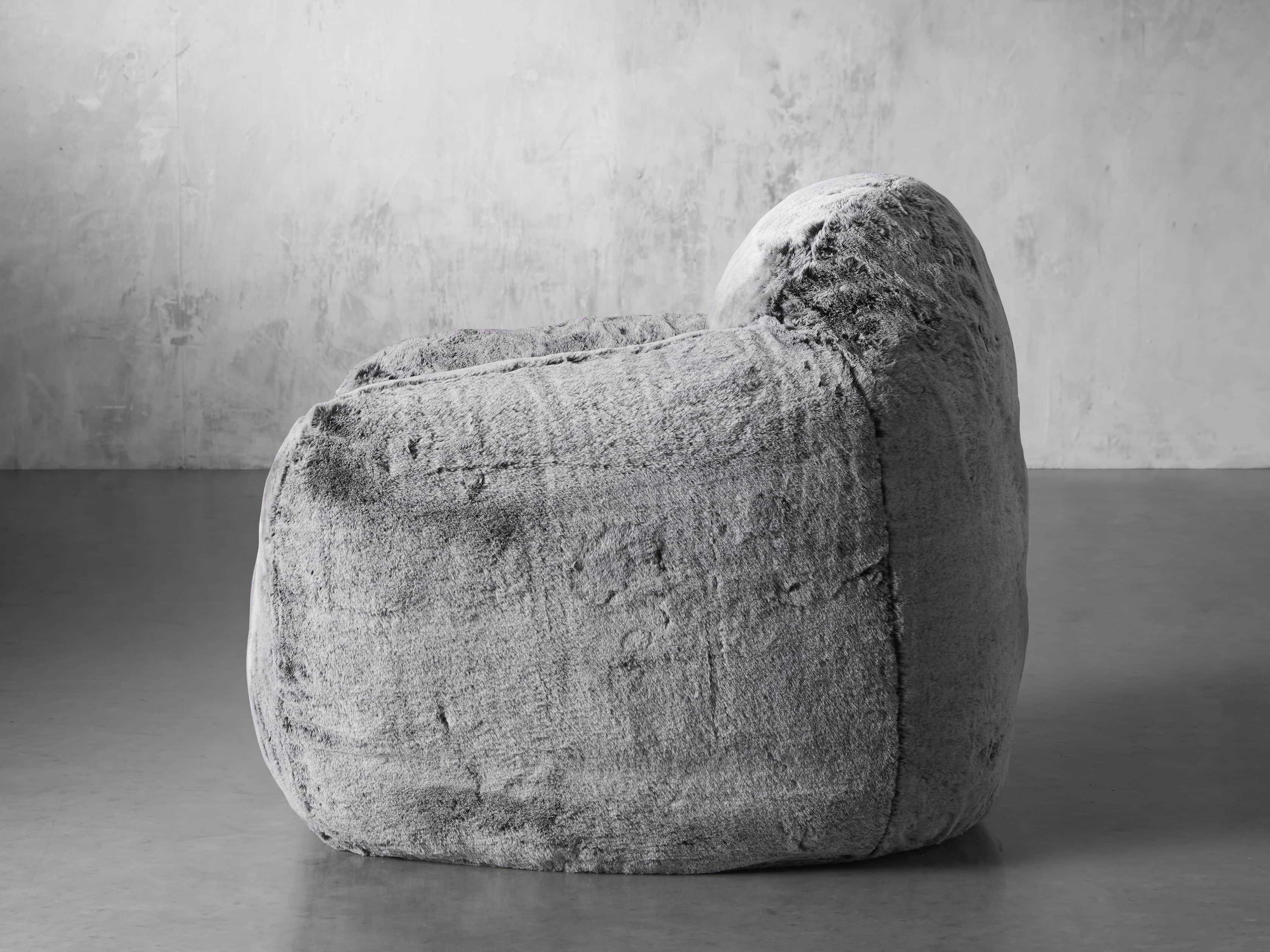 Snugg Faux Fur 46" Chair in Grizzly Grey, slide 4 of 9