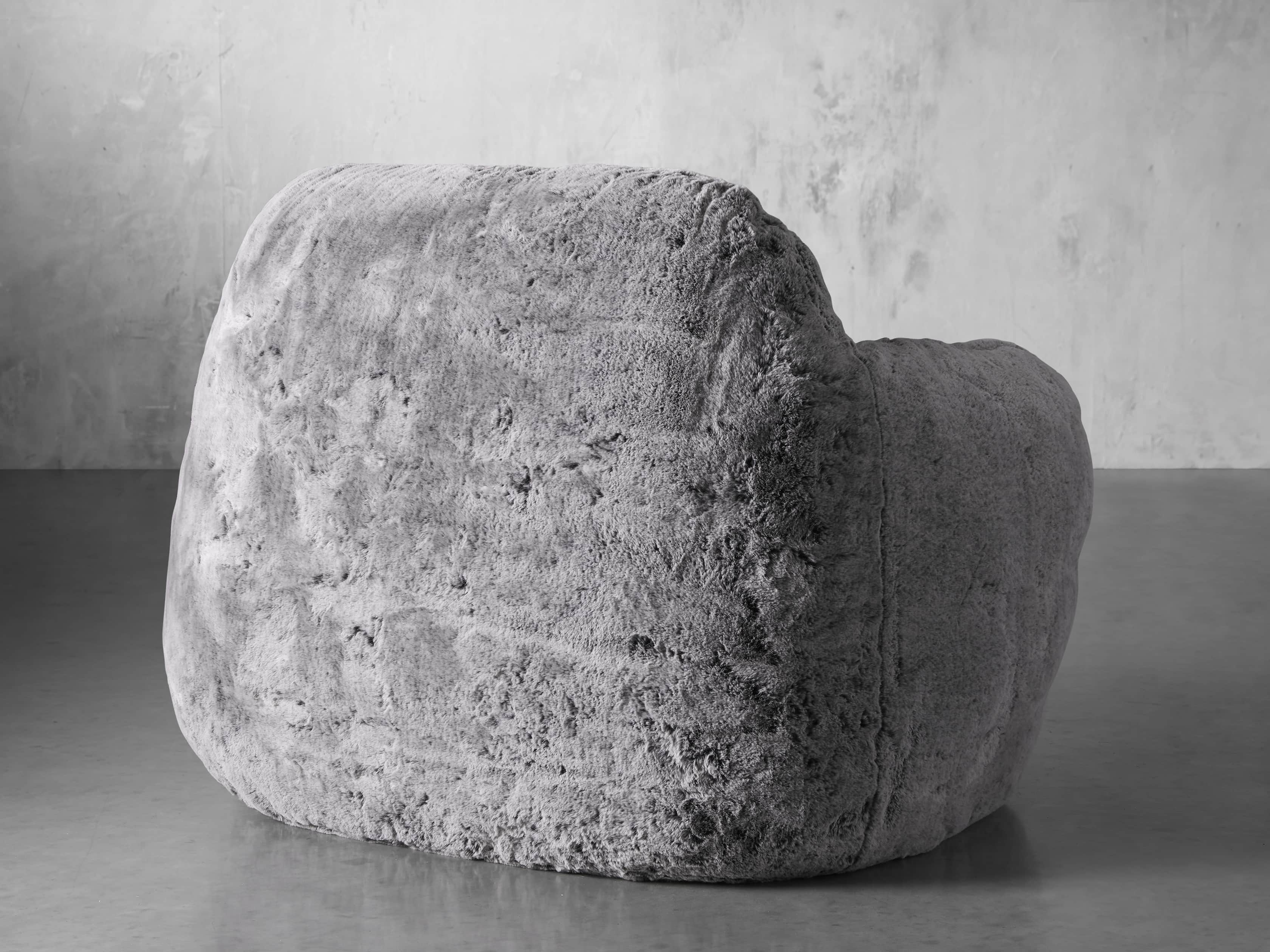 Snugg Faux Fur 46" Chair in Grizzly Grey, slide 5 of 9