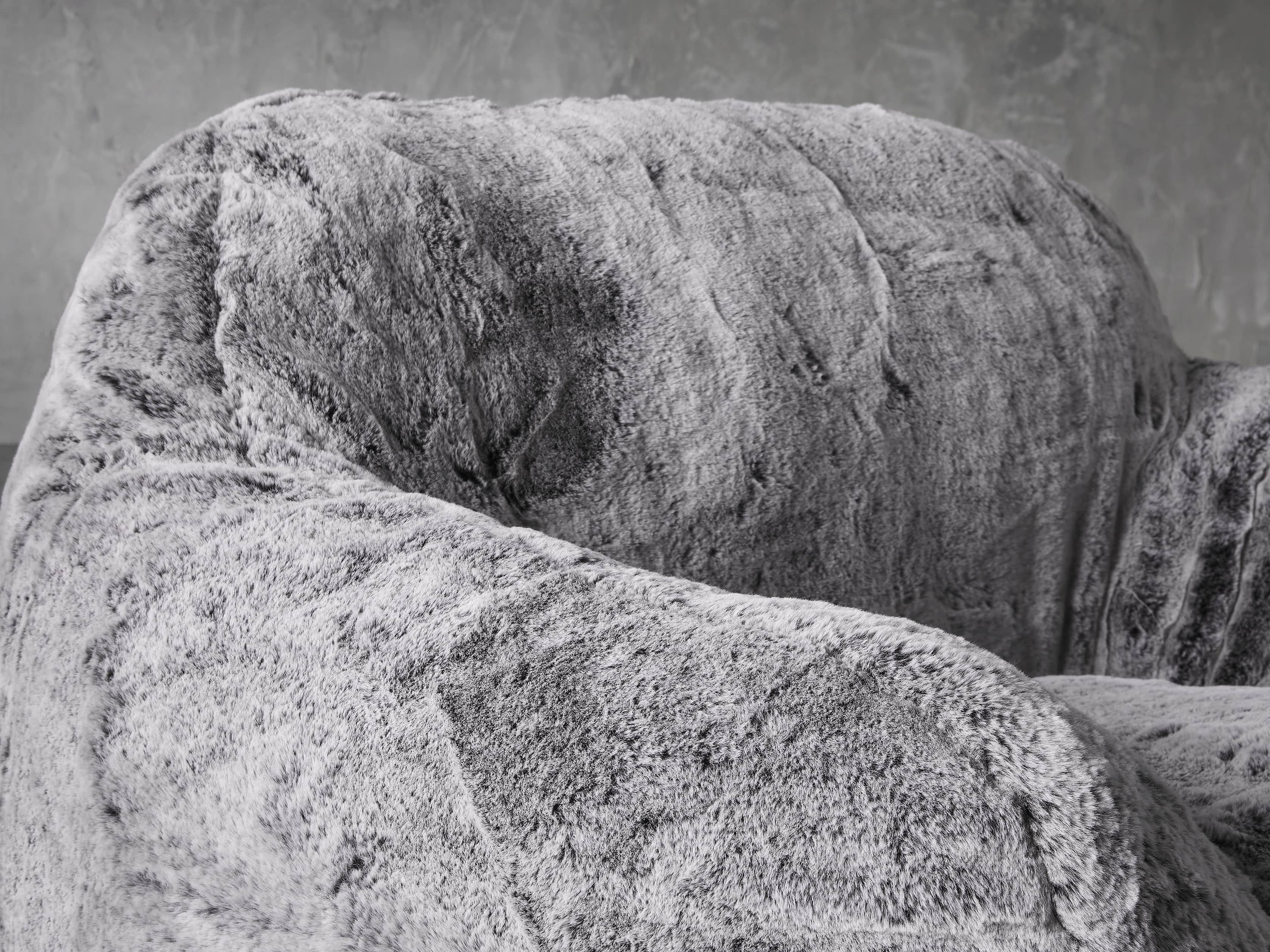 Snugg Faux Fur 46" Chair in Grizzly Grey, slide 6 of 9