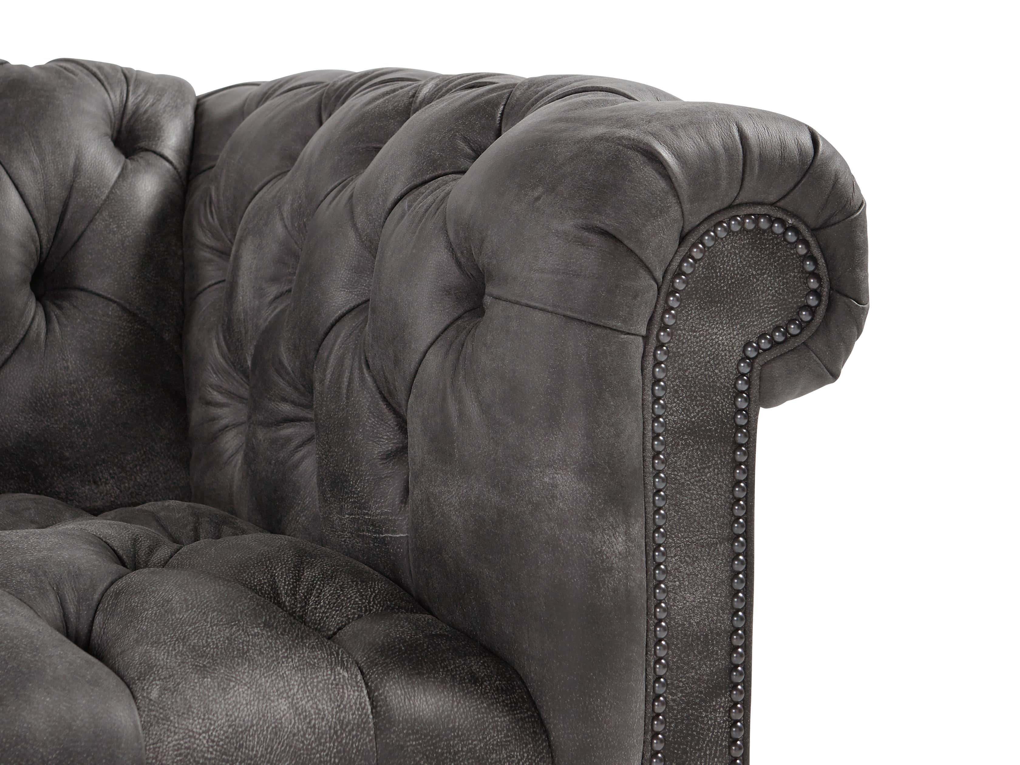 Berwick 88" Leather Tufted Sofa