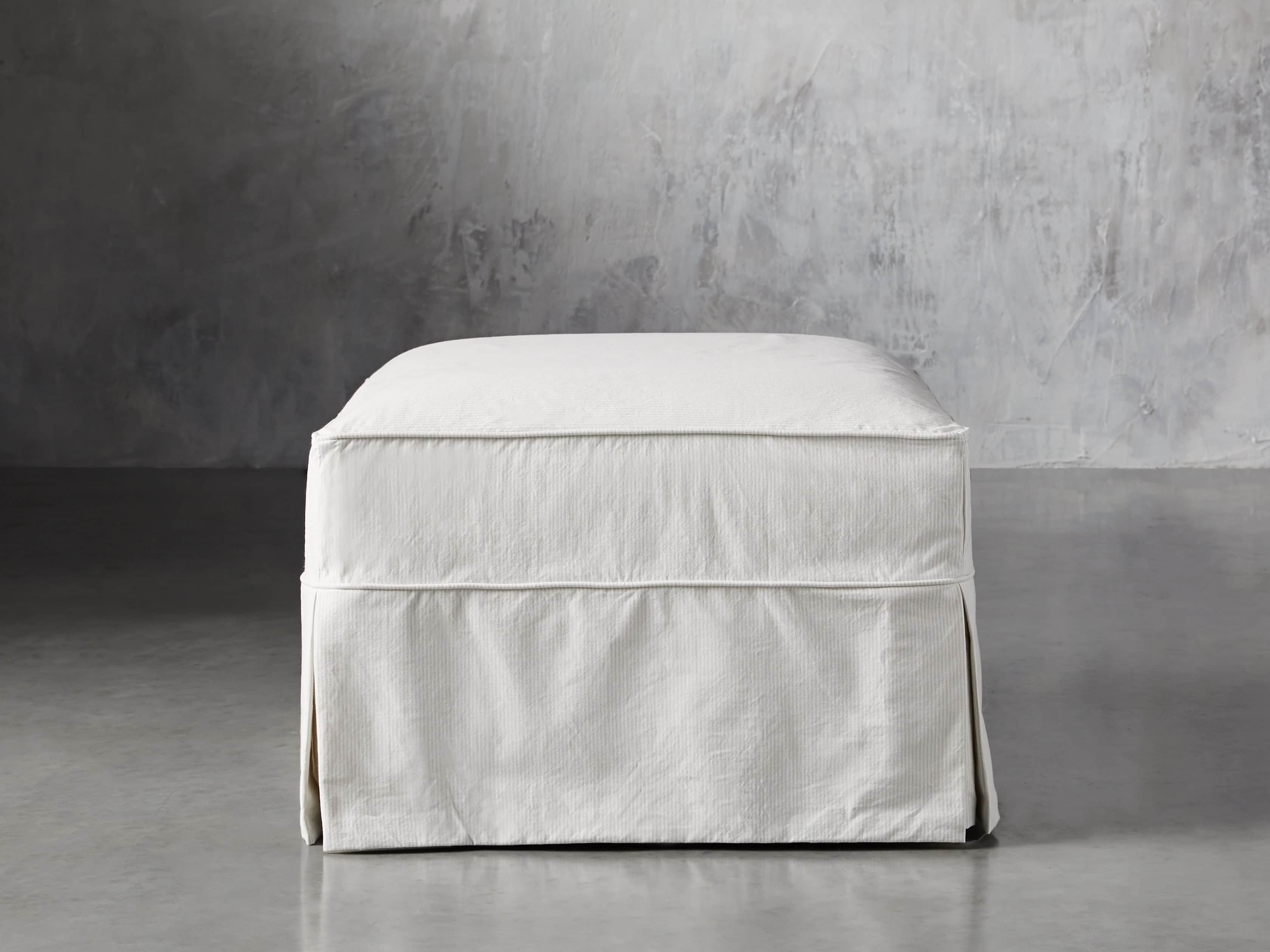 Baldwin Slipcovered 32" Ottoman