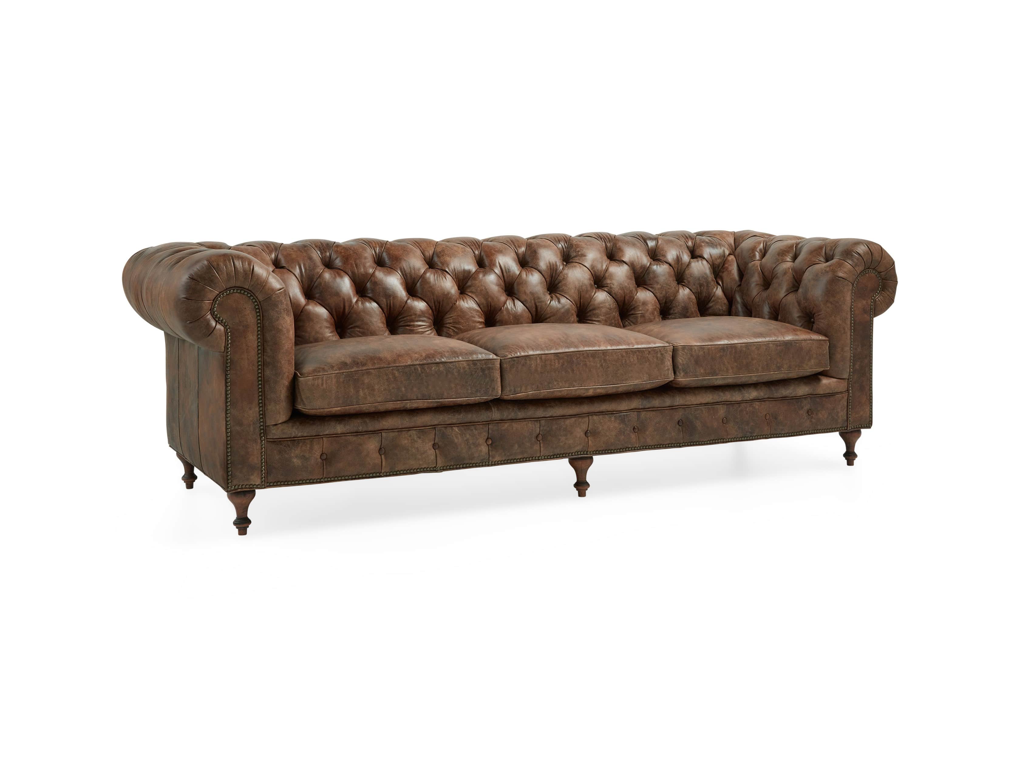 Wessex 109" Leather Tufted Sofa