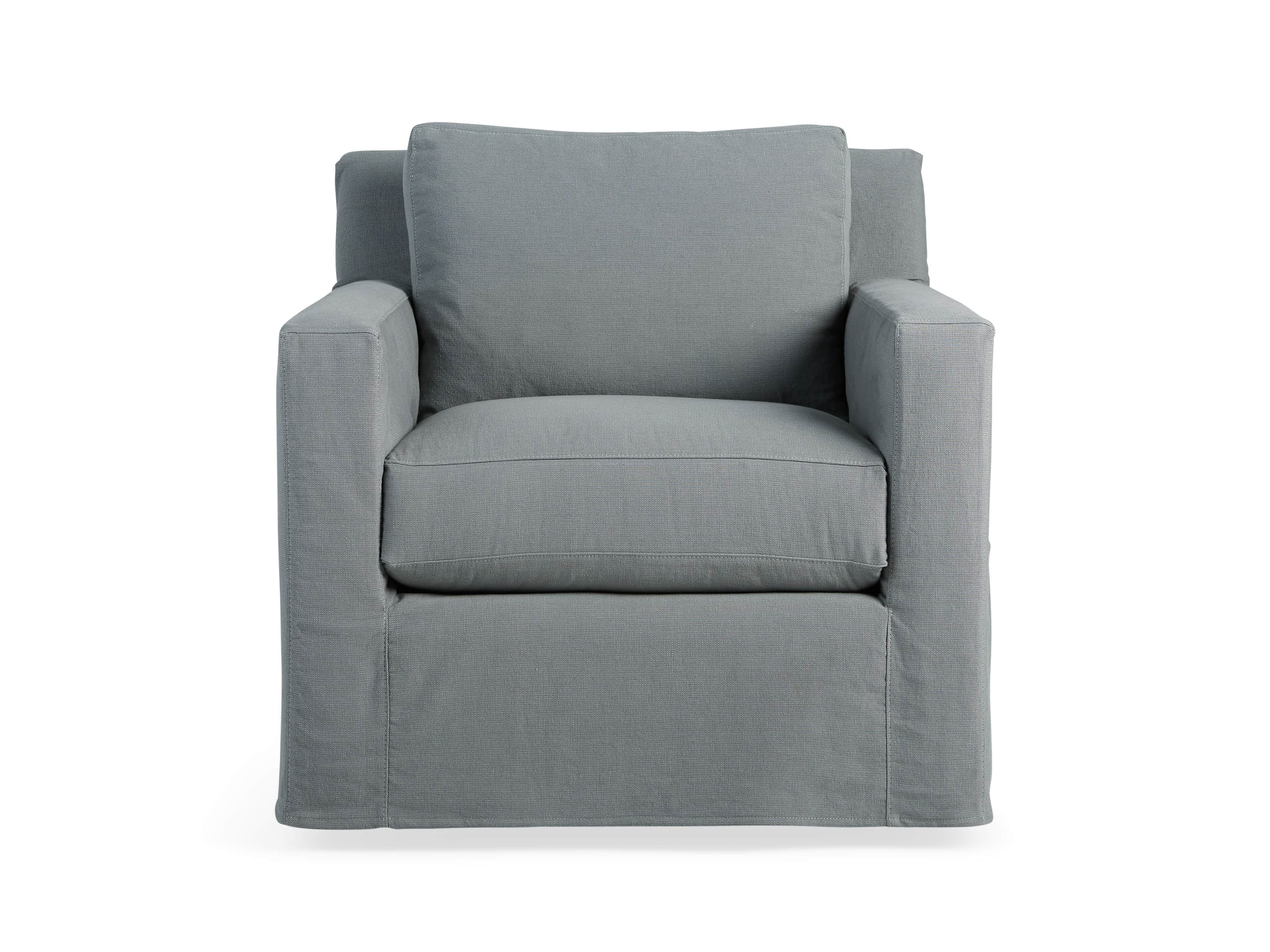 Monroe Slipcovered 35" Swivel Chair