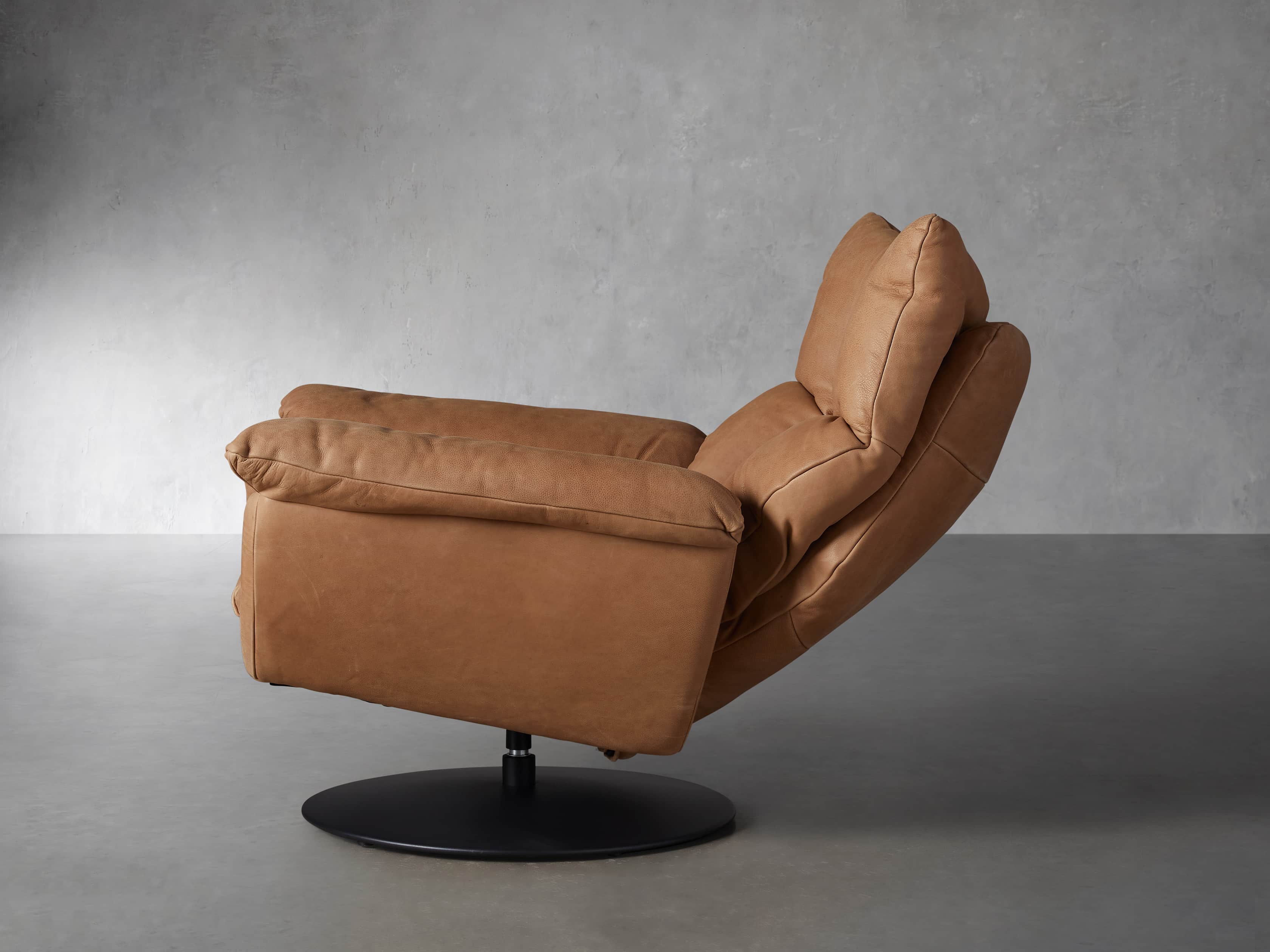 View the Deacon Leather Swivel Recliner