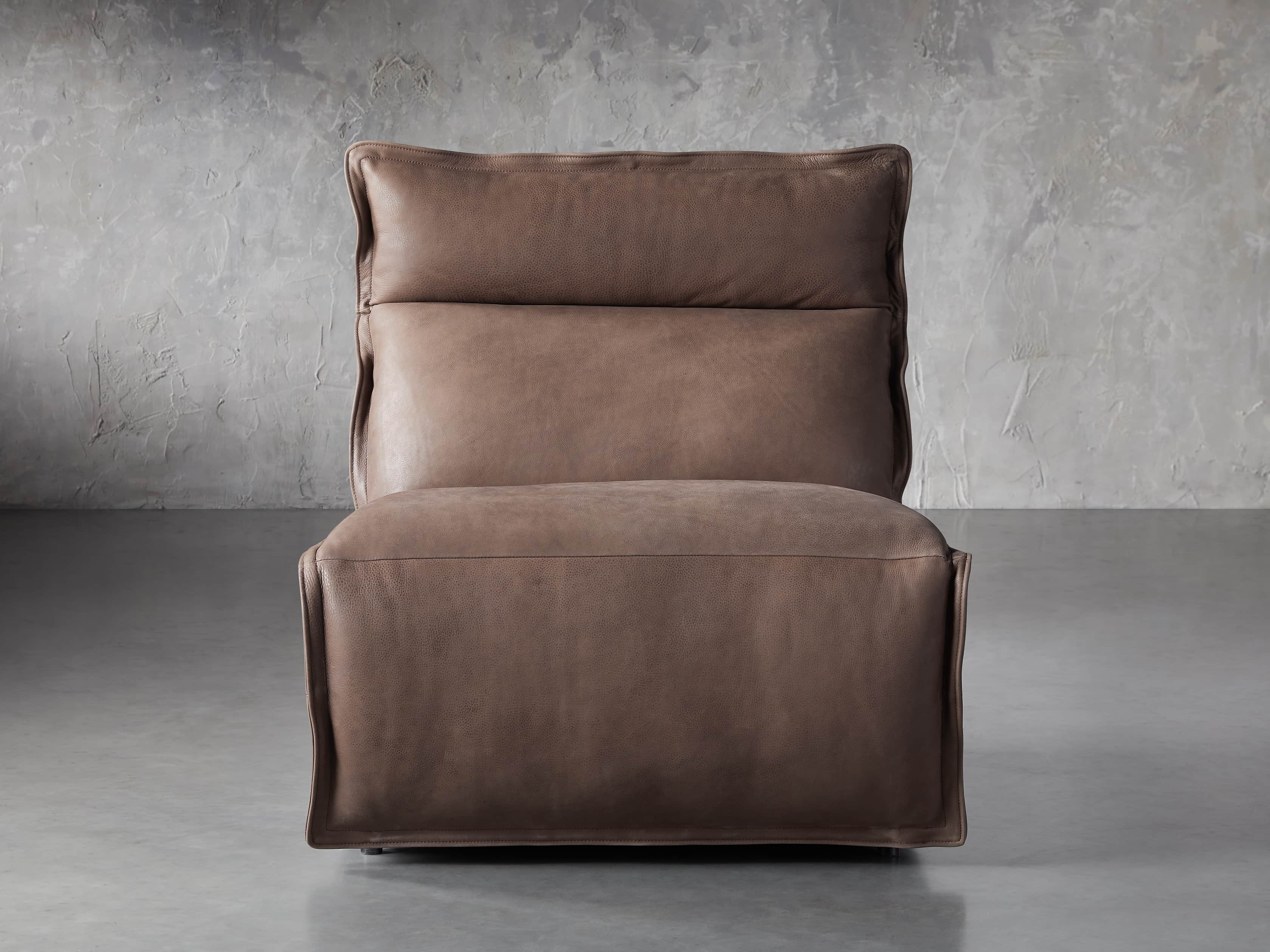Rowland Leather 34" Armless Motion Chair in Burnham Chocolate, slide 1 of 8