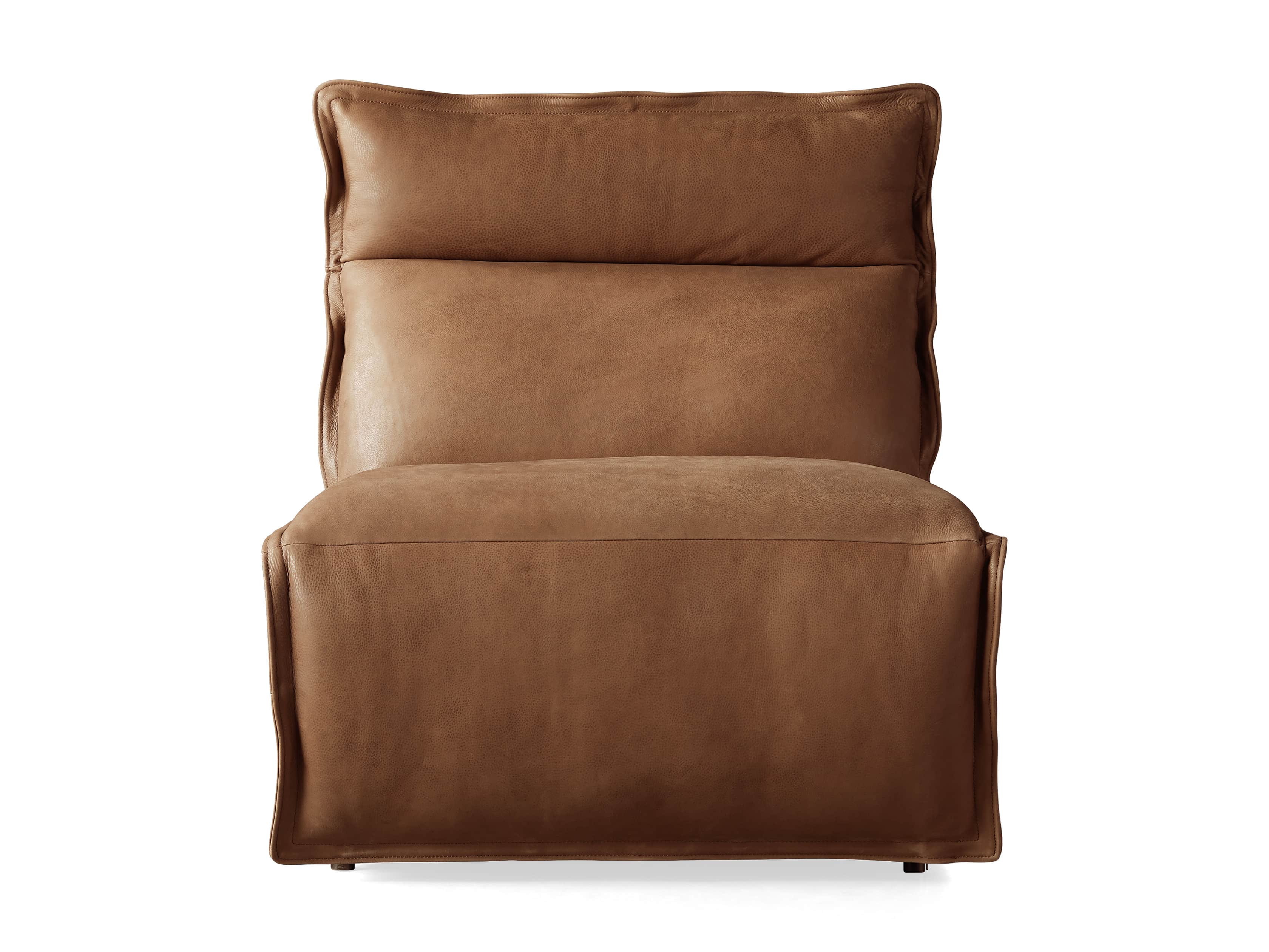 Rowland Leather 34" Armless Motion Chair in Burnham Camel, slide 7 of 8