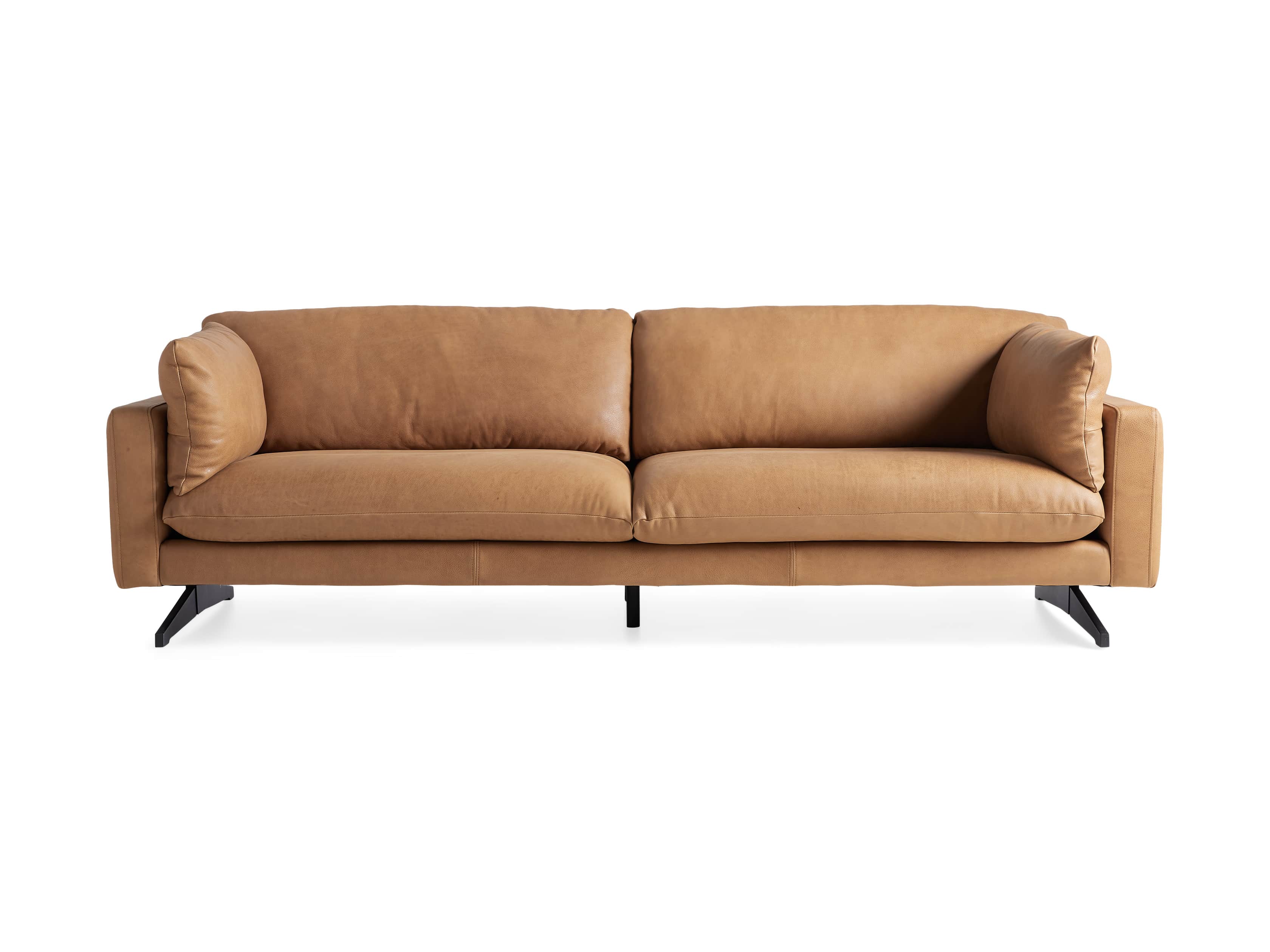 Jarvis Leather 94" Sofa in Burnham Camel, slide 4 of 5