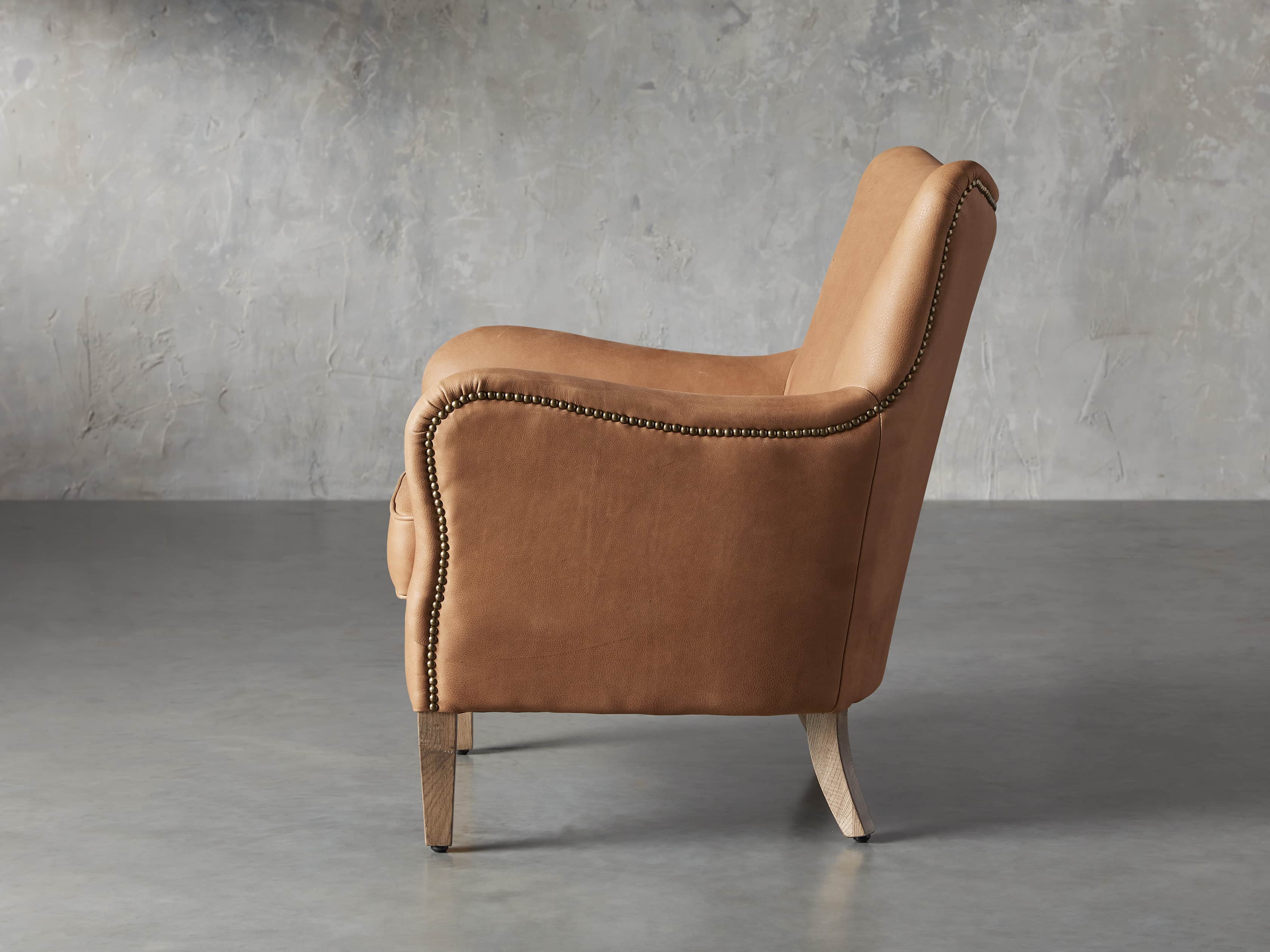 arhaus benton leather chair