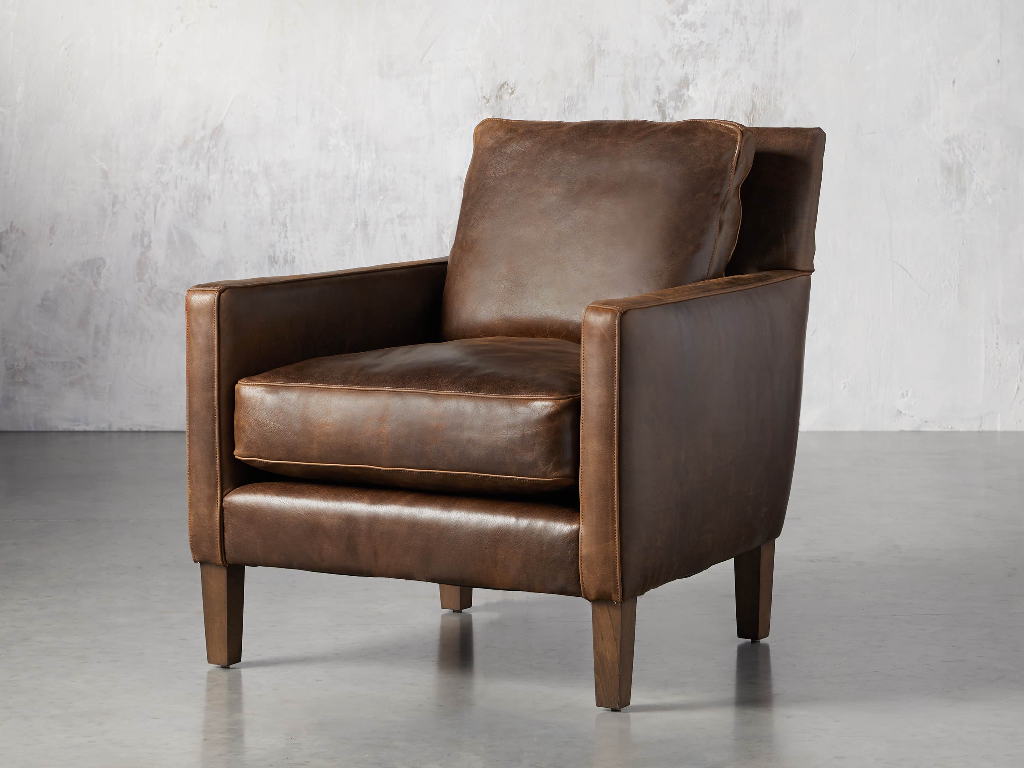 arhaus kenley leather chair