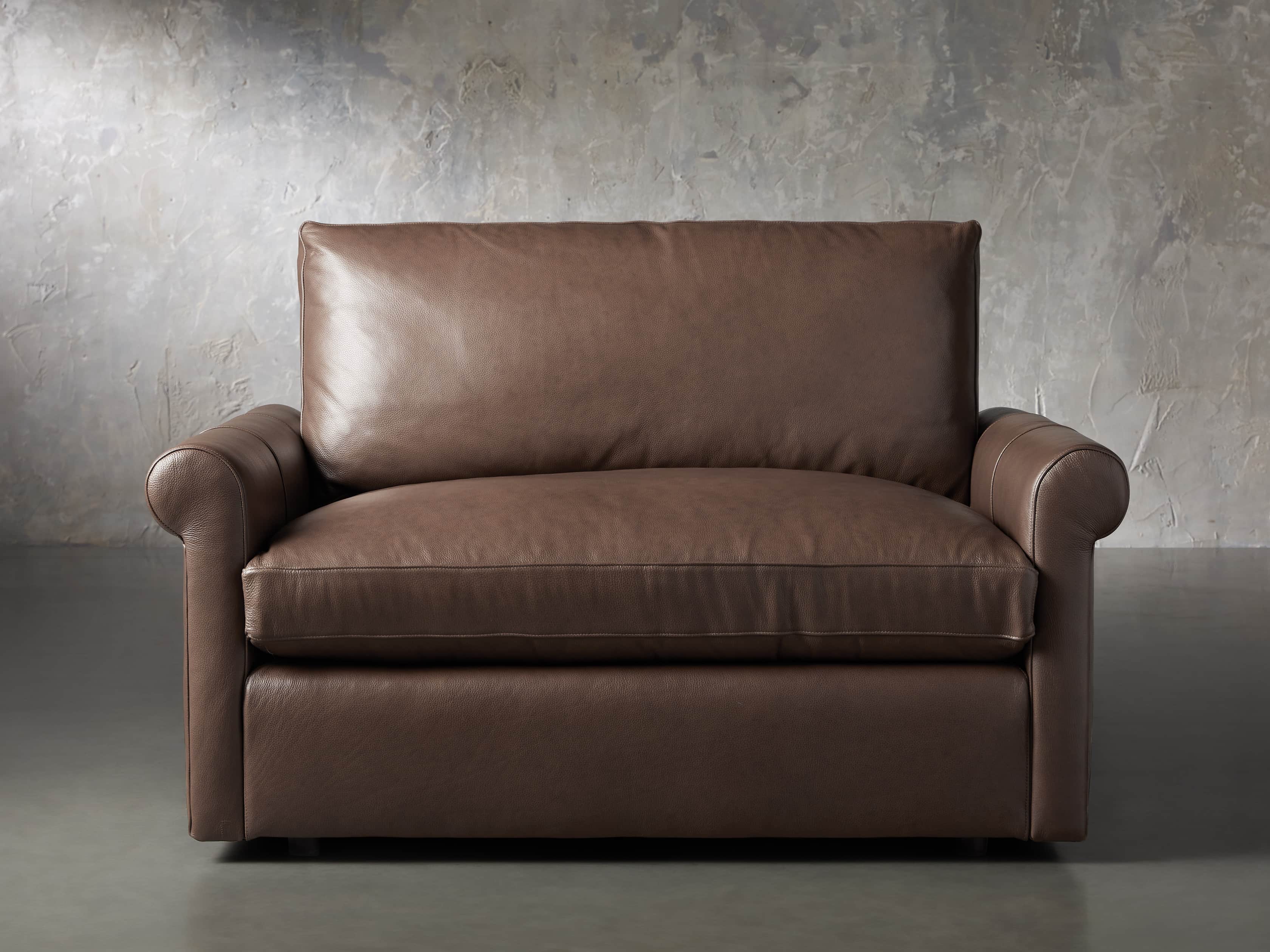 View the Kipton Leather Rolled Arm Chair | Variant: MISSOURI CANYON