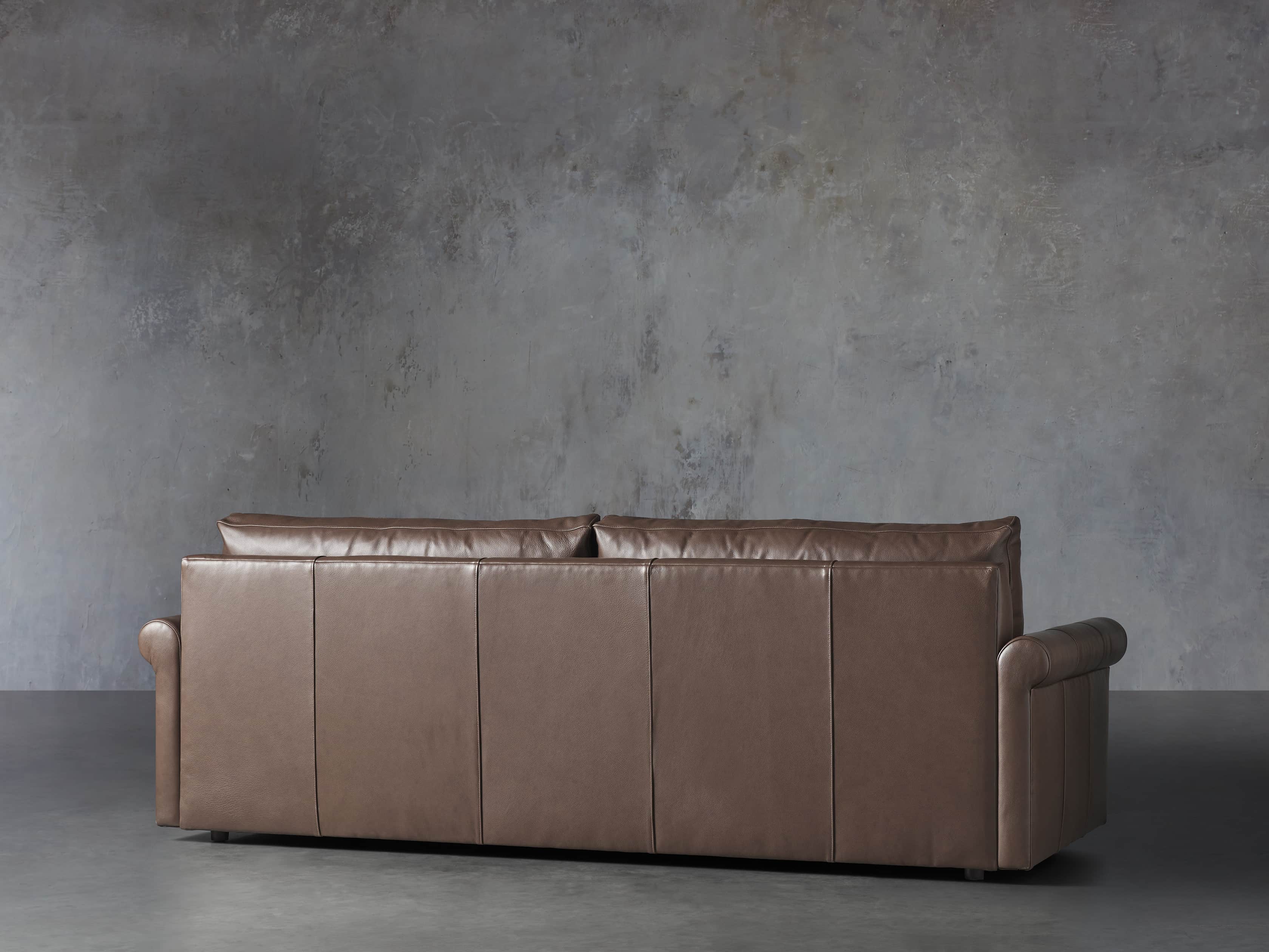 Kipton Leather Rolled Arm Sofa | Arhaus