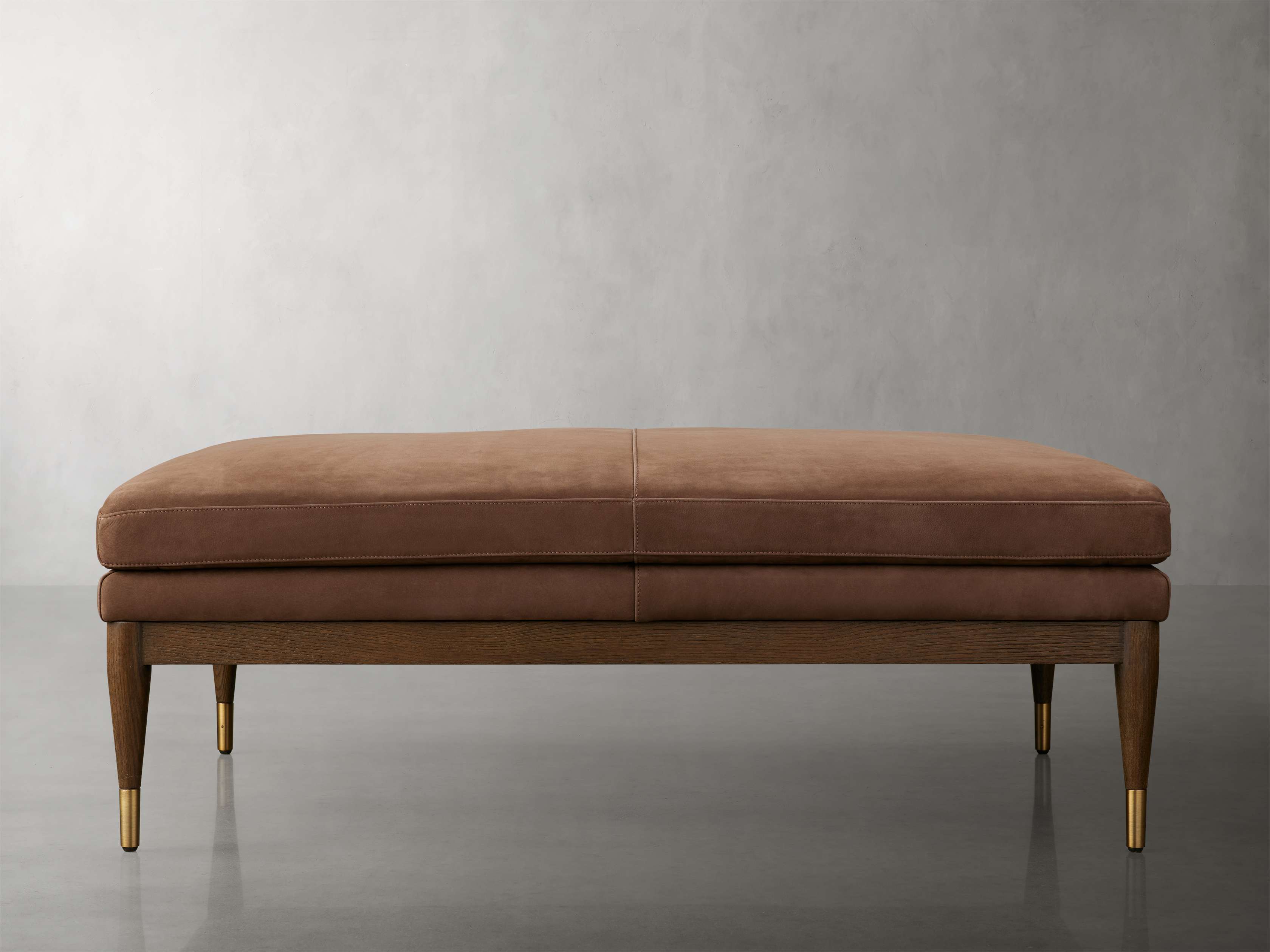 Arhaus leather ottoman discount