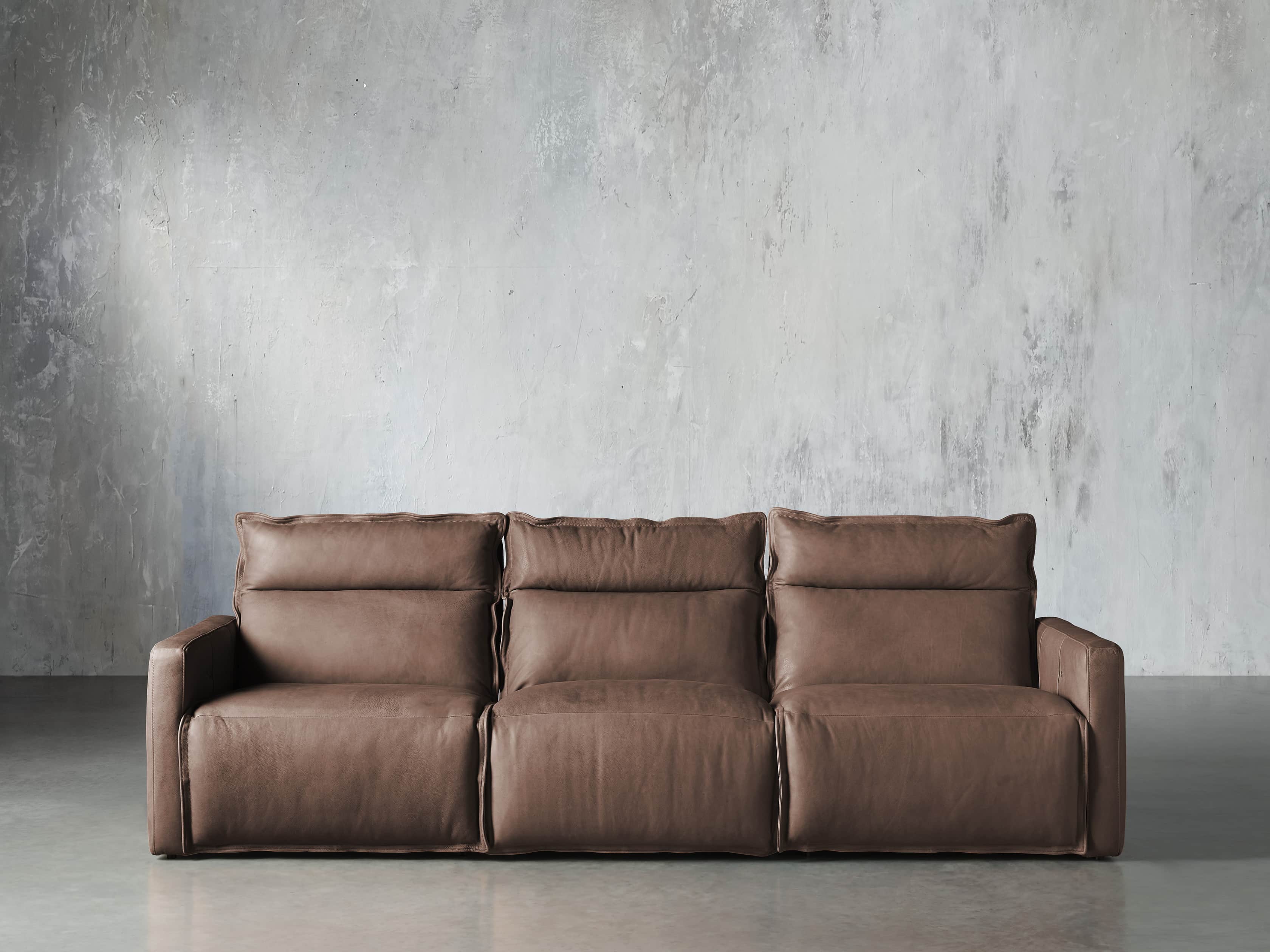 Rowland Leather Three Piece Motion Modular Sofa Arhaus Rowland Leather Three Piece Motion, Leather Modular Sofa Pieces