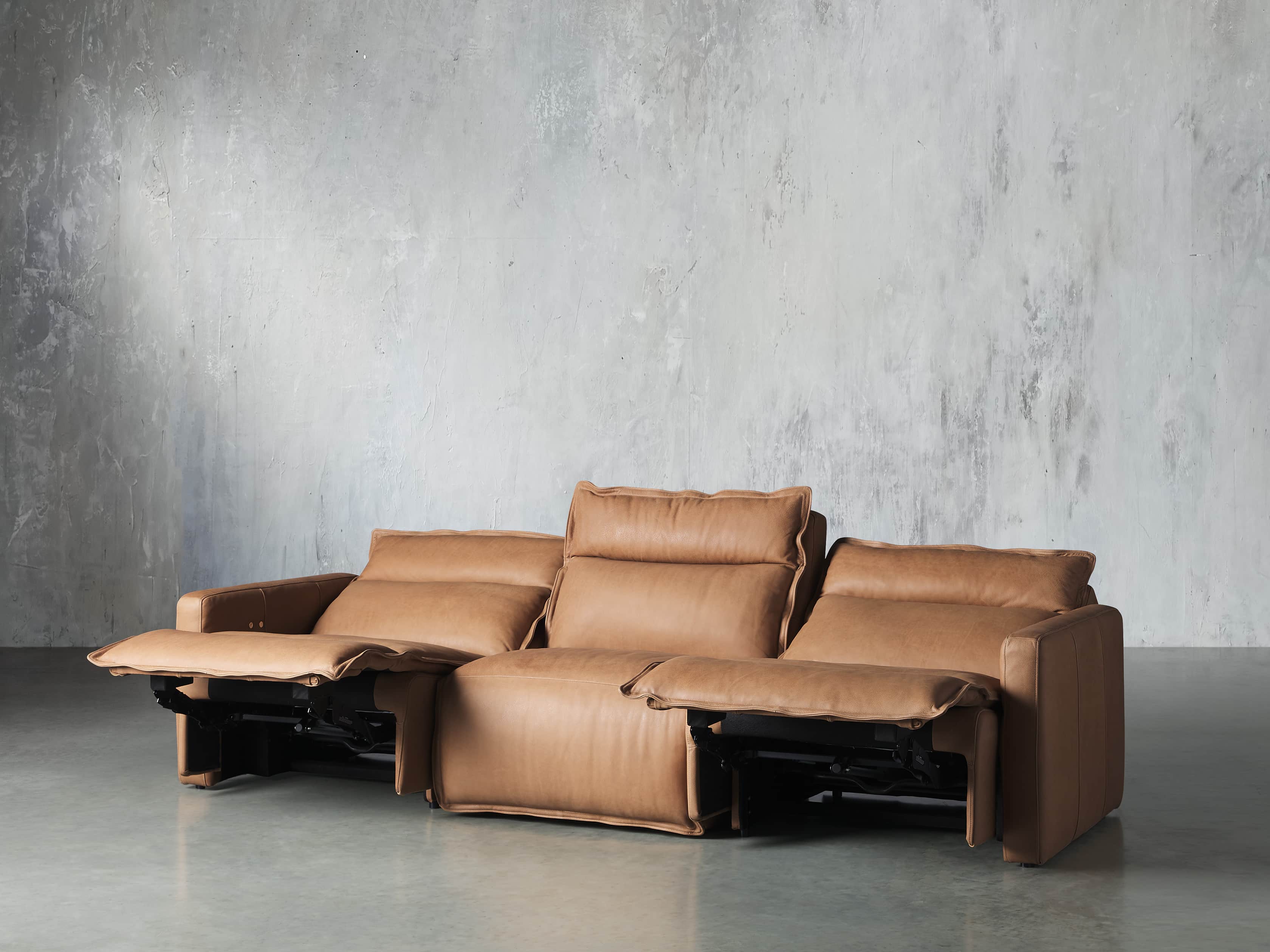 Leather modular lounge online with recliners