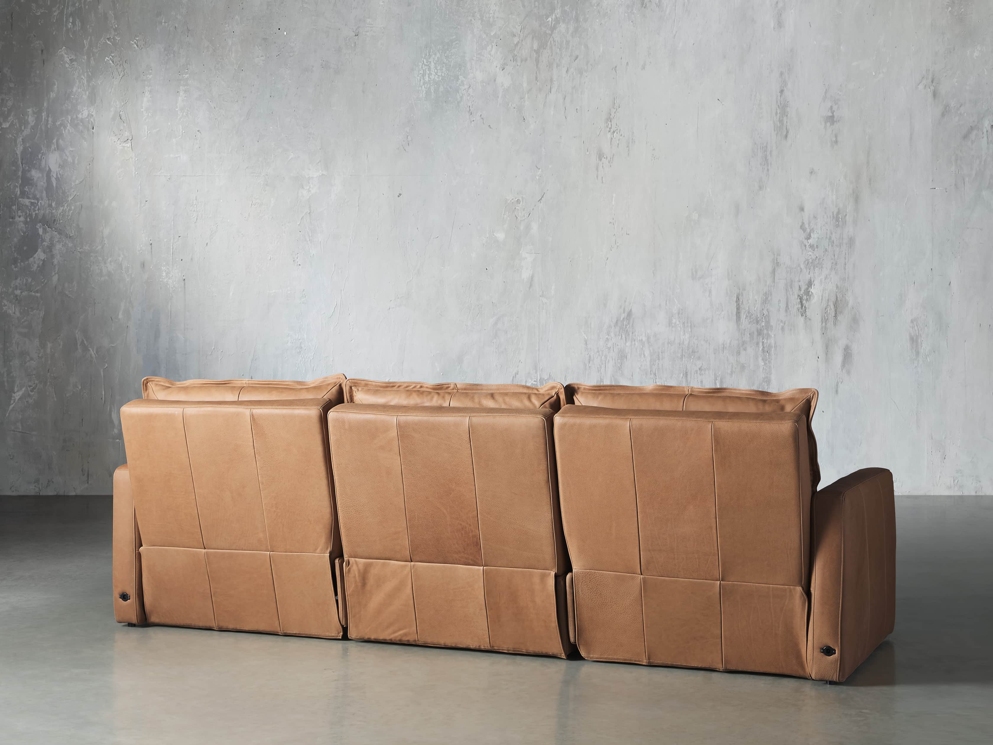 Rowland Leather Three Piece Sectional in Burnham Camel, slide 4 of 7