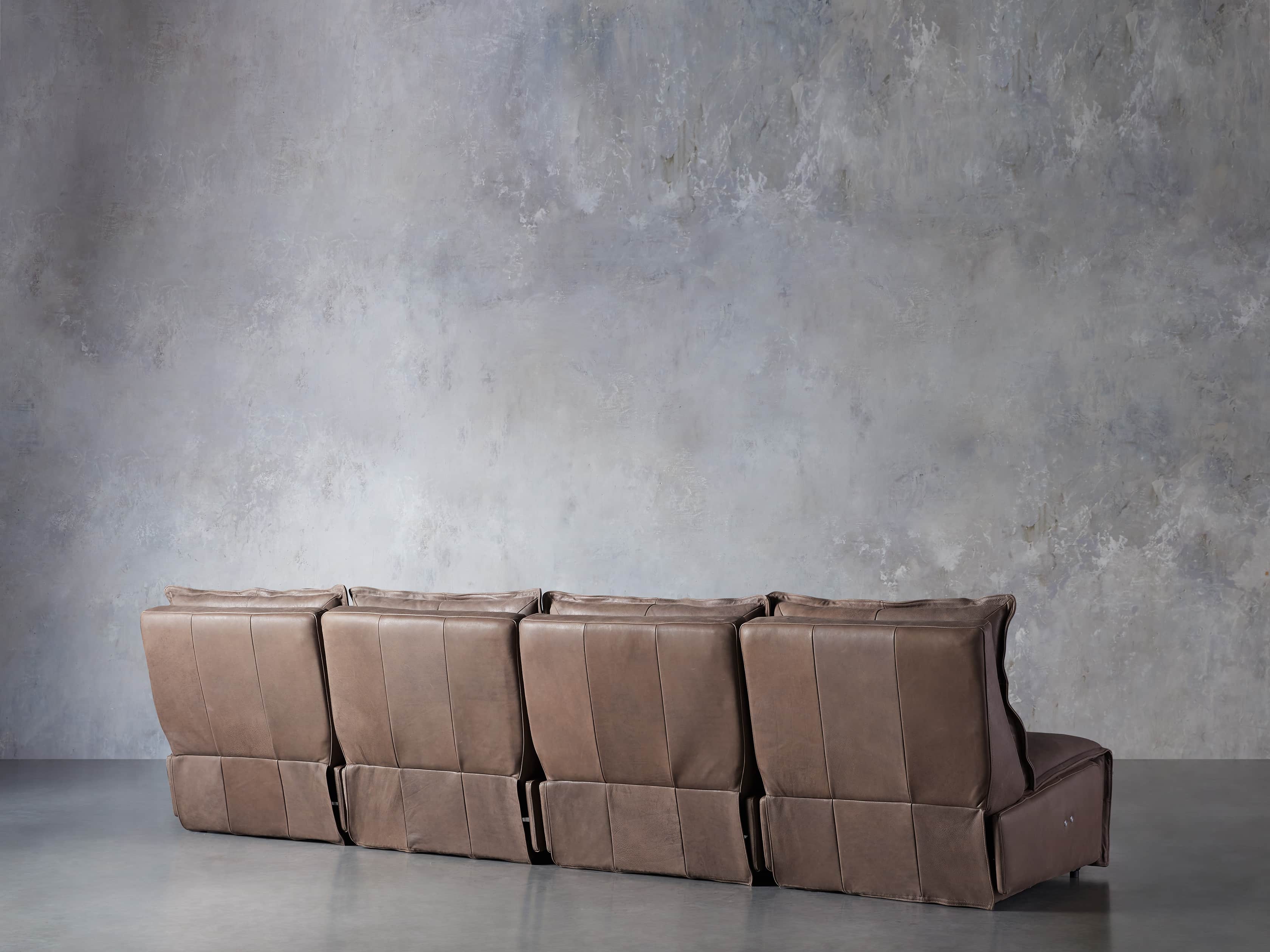 Rowland Leather Four Piece Sectional in Burnham Chocolate, slide 5 of 8