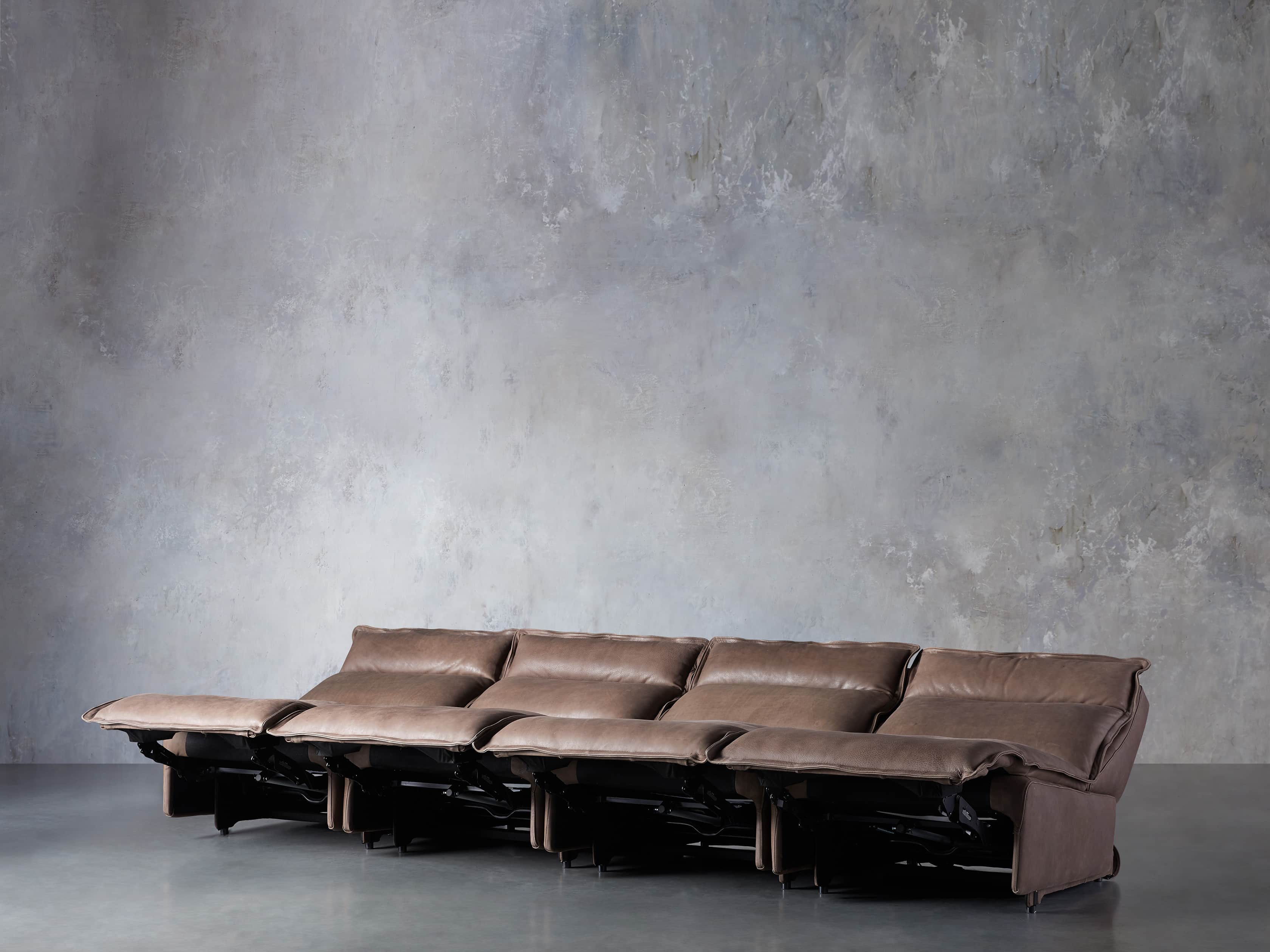 Rowland Leather Four Piece Sectional in Burnham Chocolate, slide 3 of 8