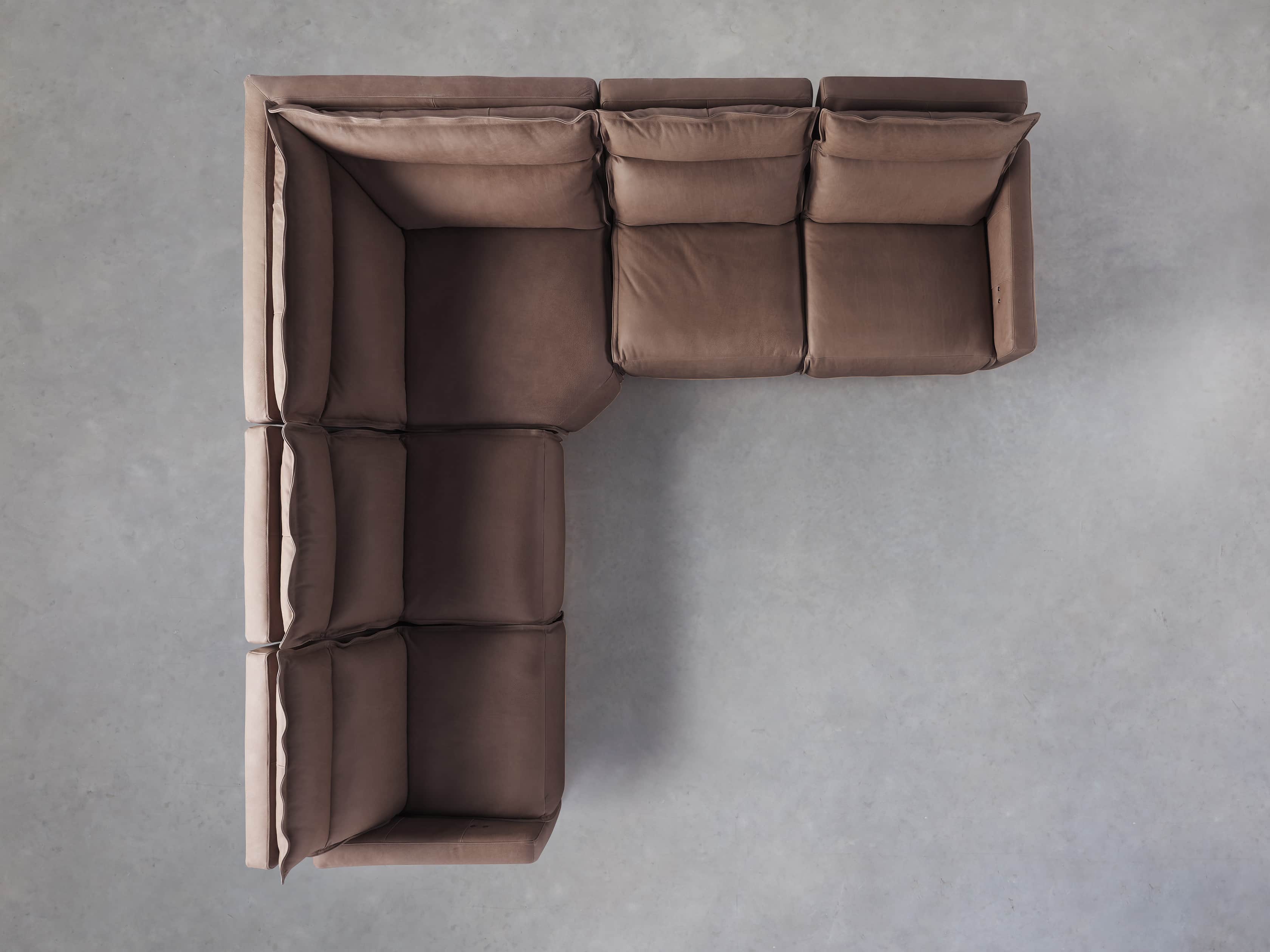 Rowland Leather Five Piece Sectional in Burnham Chocolate, slide 6 of 8