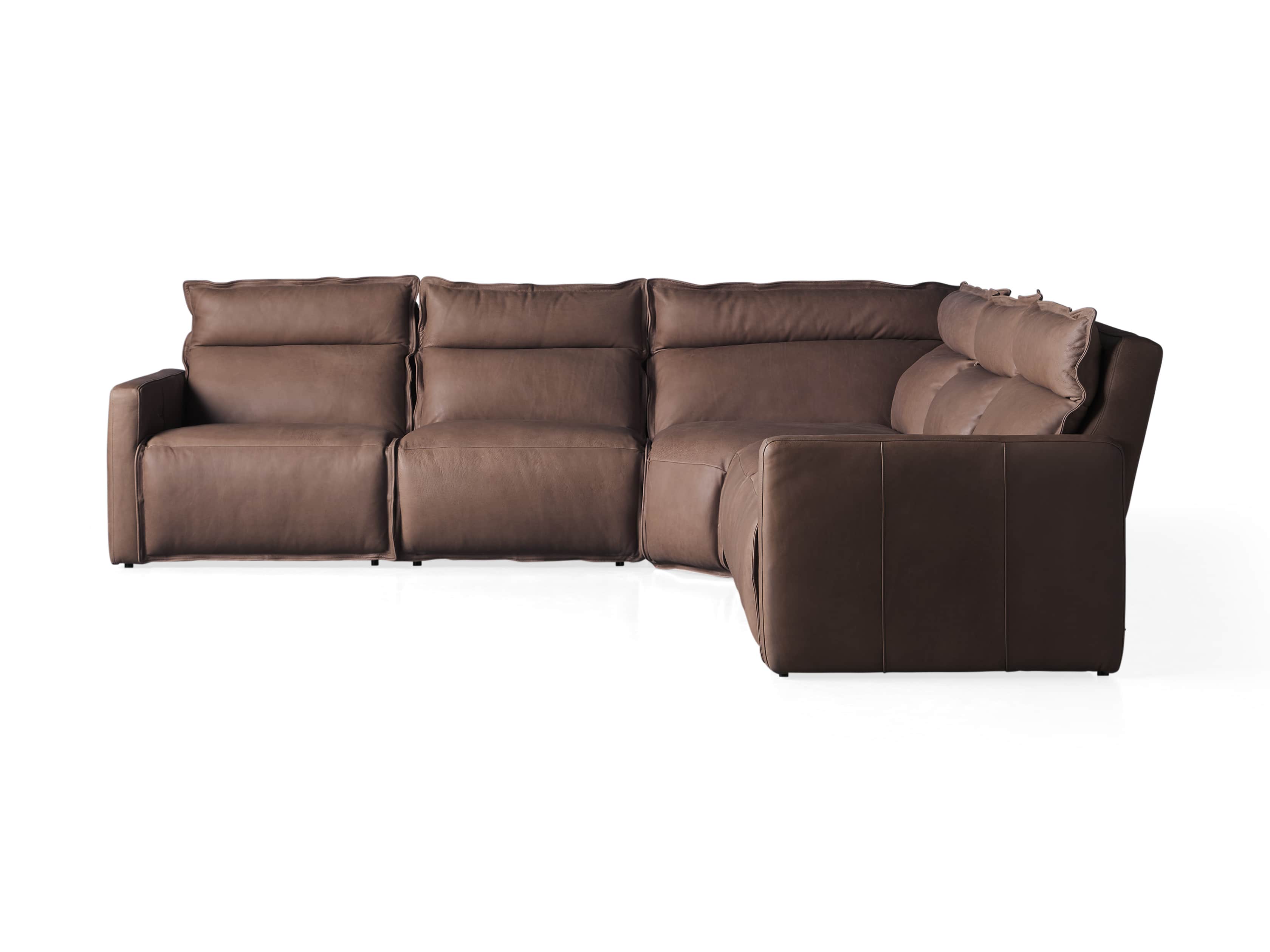 Rowland Leather Five Piece Sectional in Burnham Chocolate, slide 8 of 8