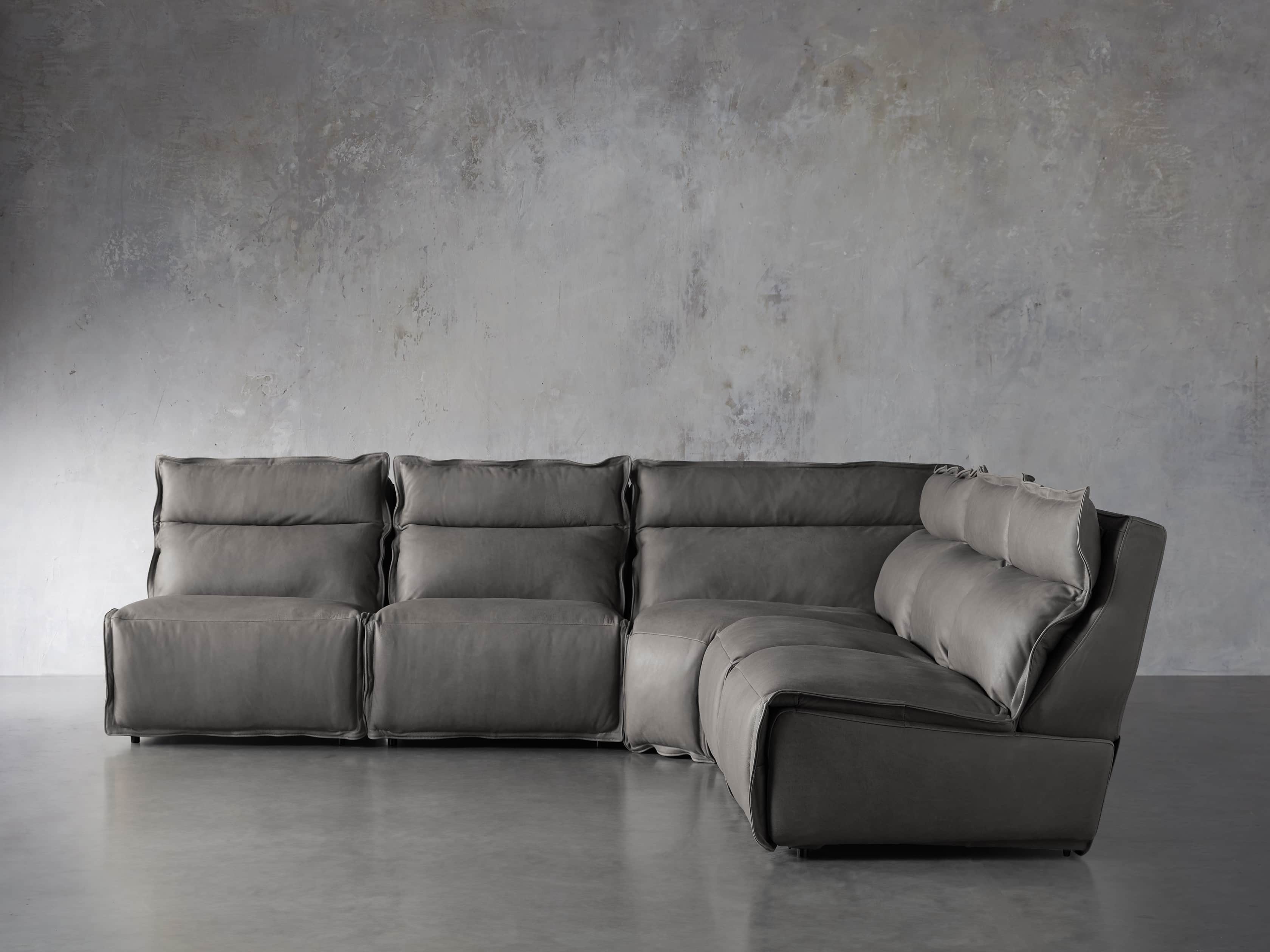 Rowland Leather 122" Five Piece Sectional in Burnham Graphite, slide 1 of 8