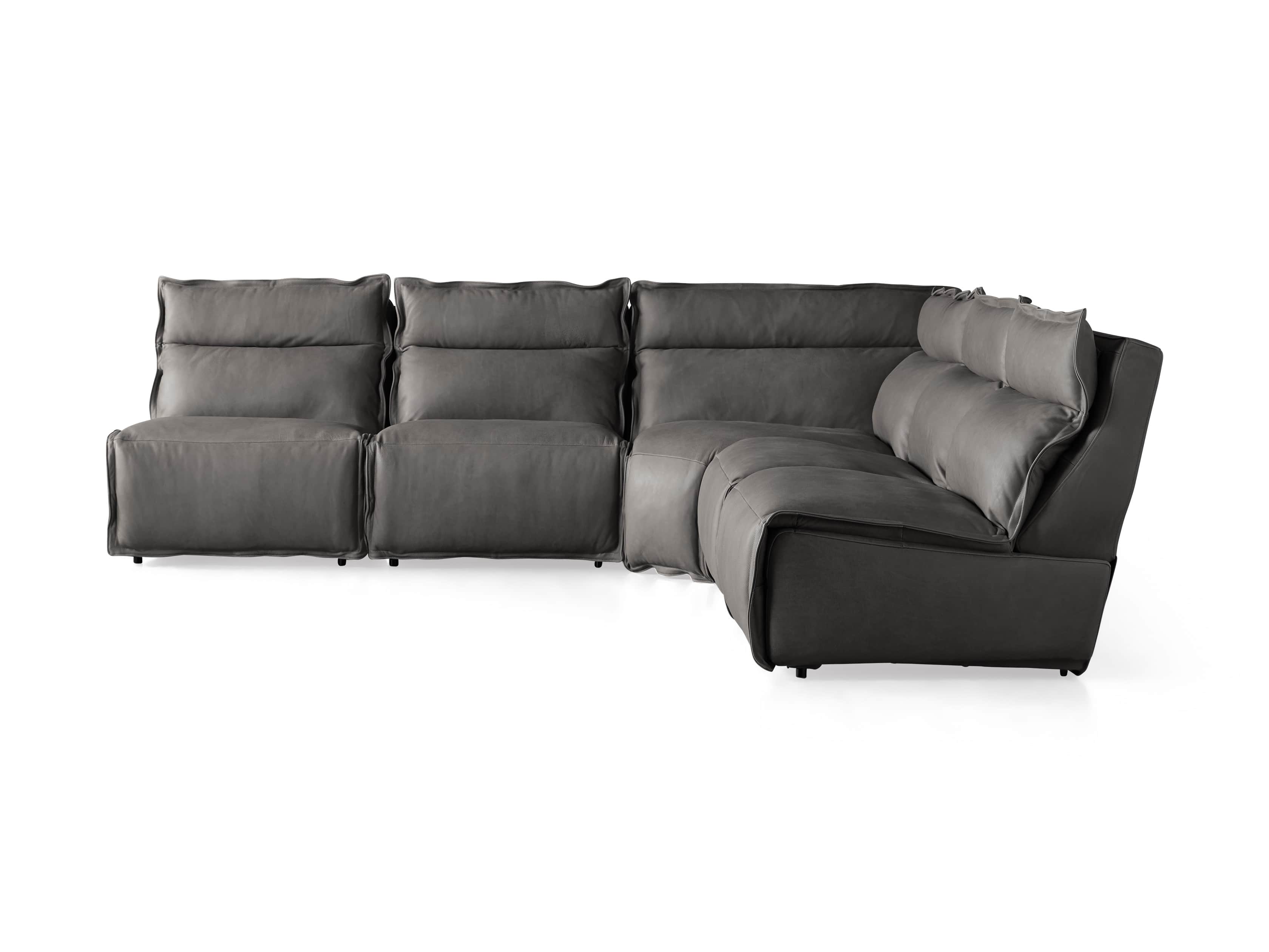 Rowland Leather 122" Five Piece Sectional in Burnham Graphite, slide 8 of 8