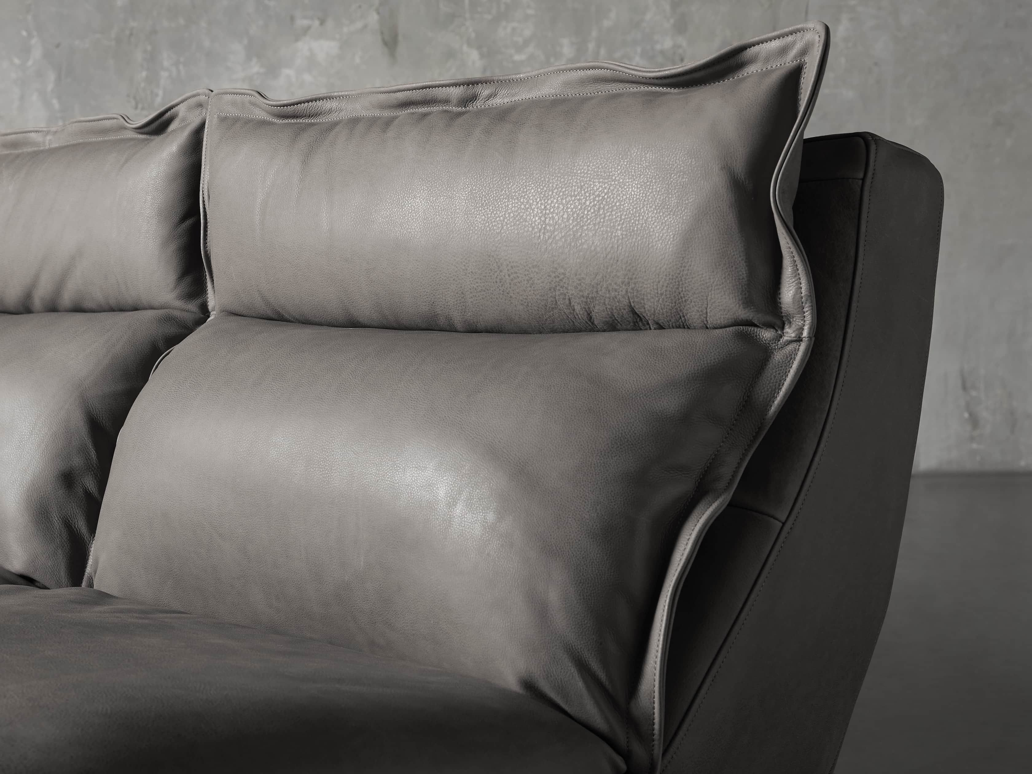 Rowland Leather 122" Five Piece Sectional in Burnham Graphite, slide 6 of 8
