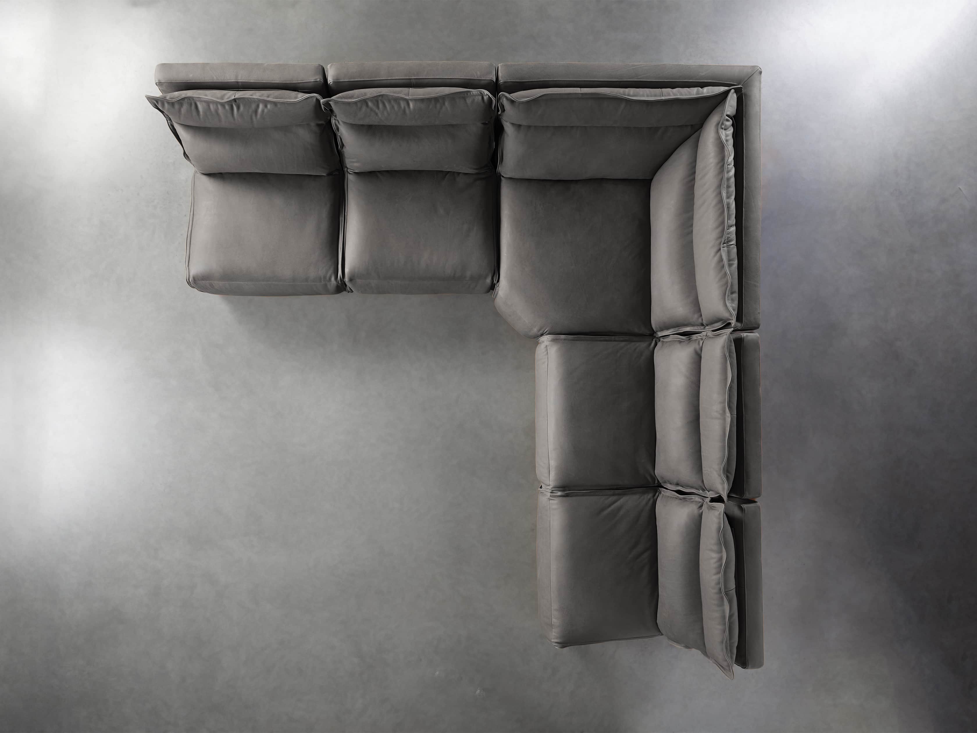 Rowland Leather 122" Five Piece Sectional in Burnham Graphite, slide 7 of 8
