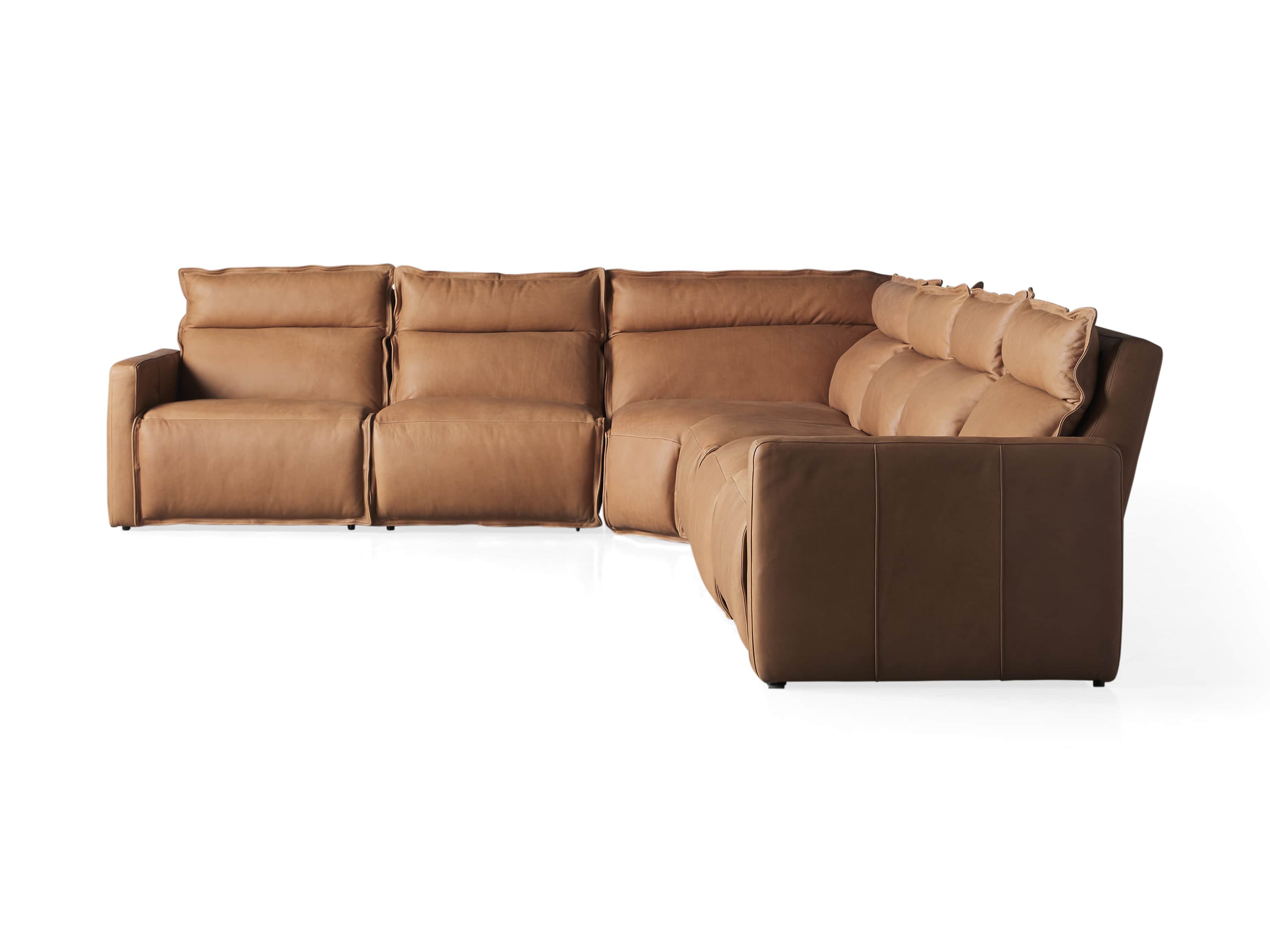 Rowland Leather Six Piece Sectional in Burnham Camel, slide 8 of 8