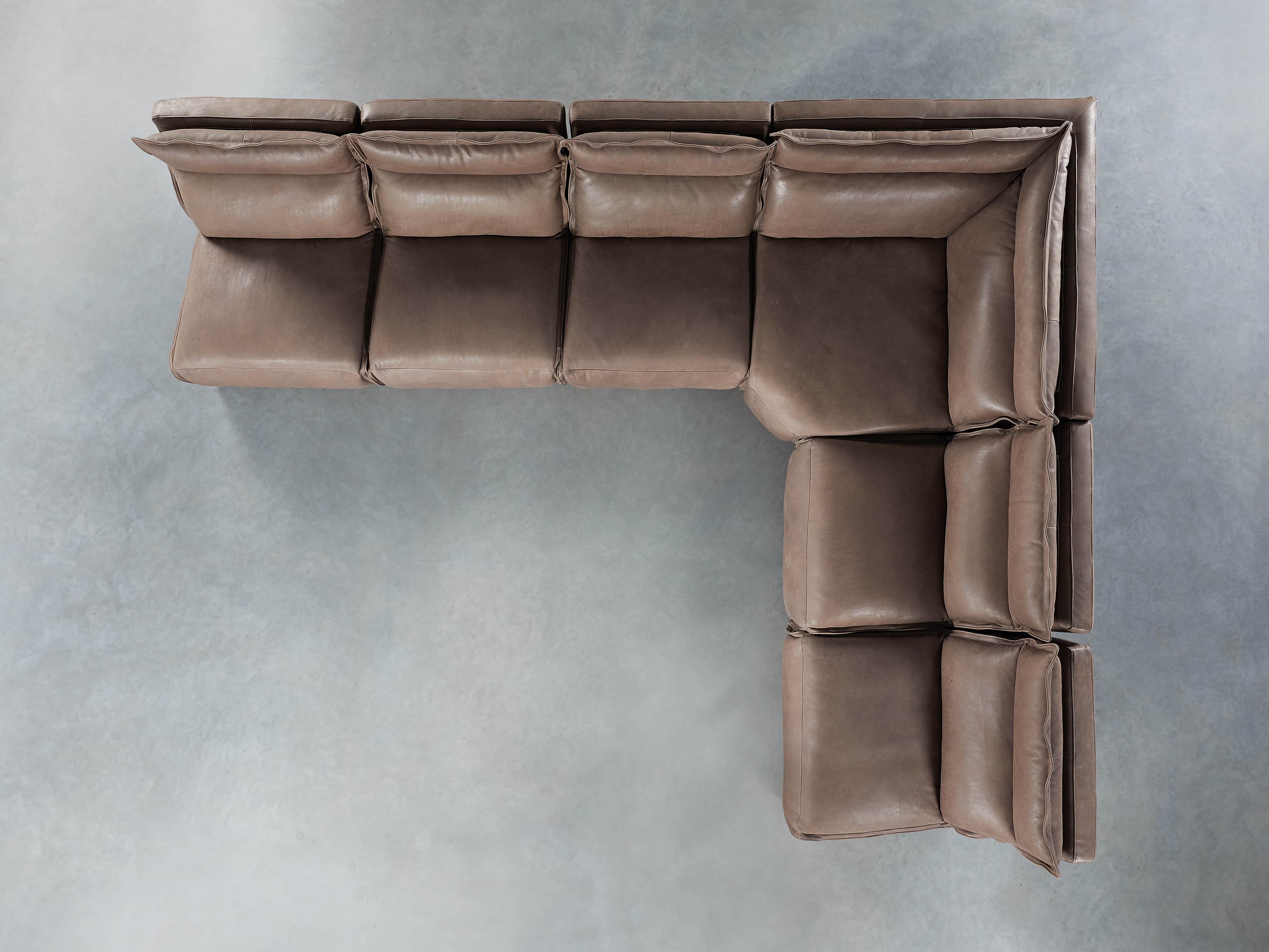 Rowland Leather Six Piece Sectional in Burnham Chocolate, slide 7 of 9