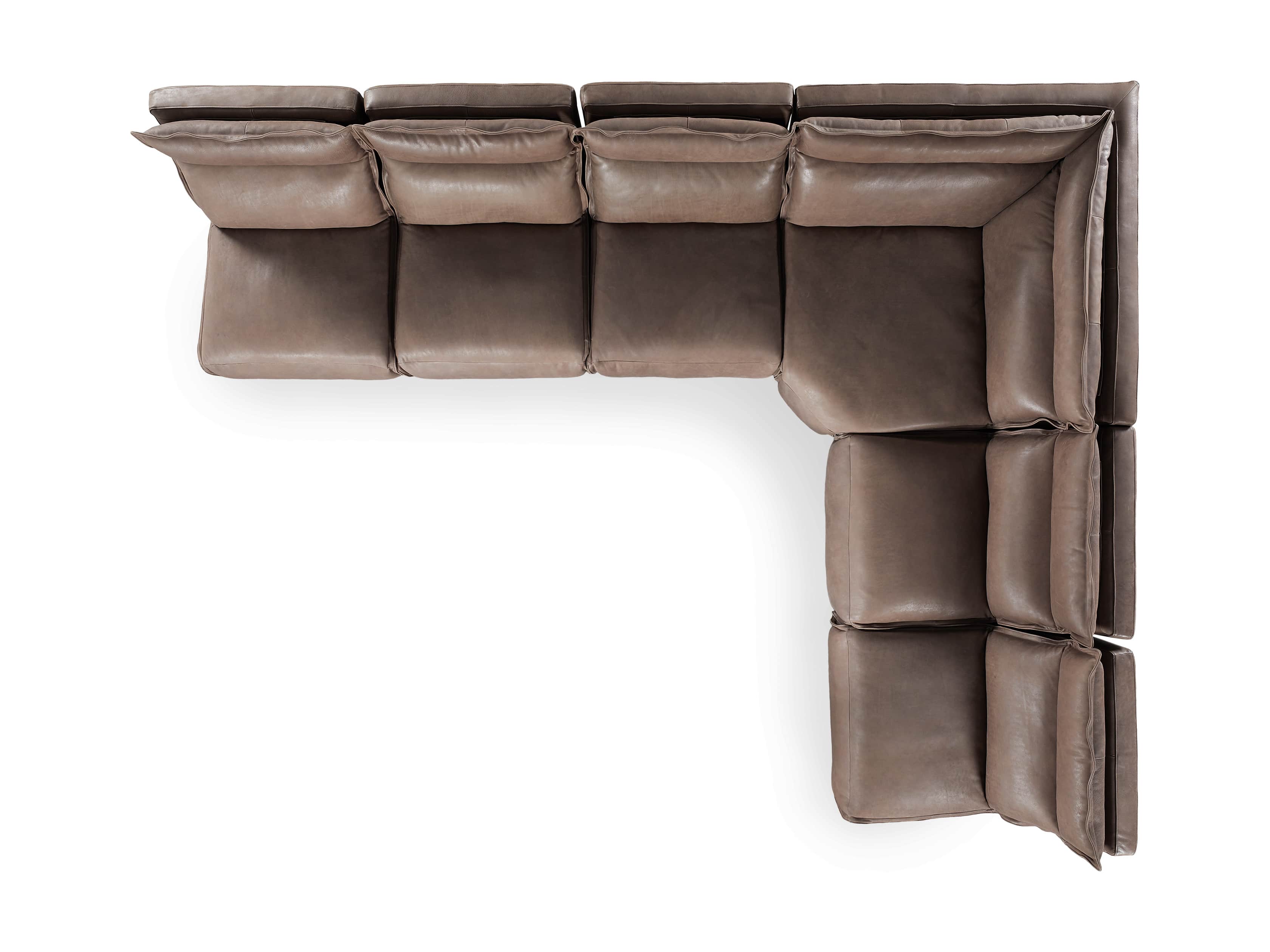 Rowland Leather Six Piece Sectional in Burnham Chocolate, slide 9 of 9