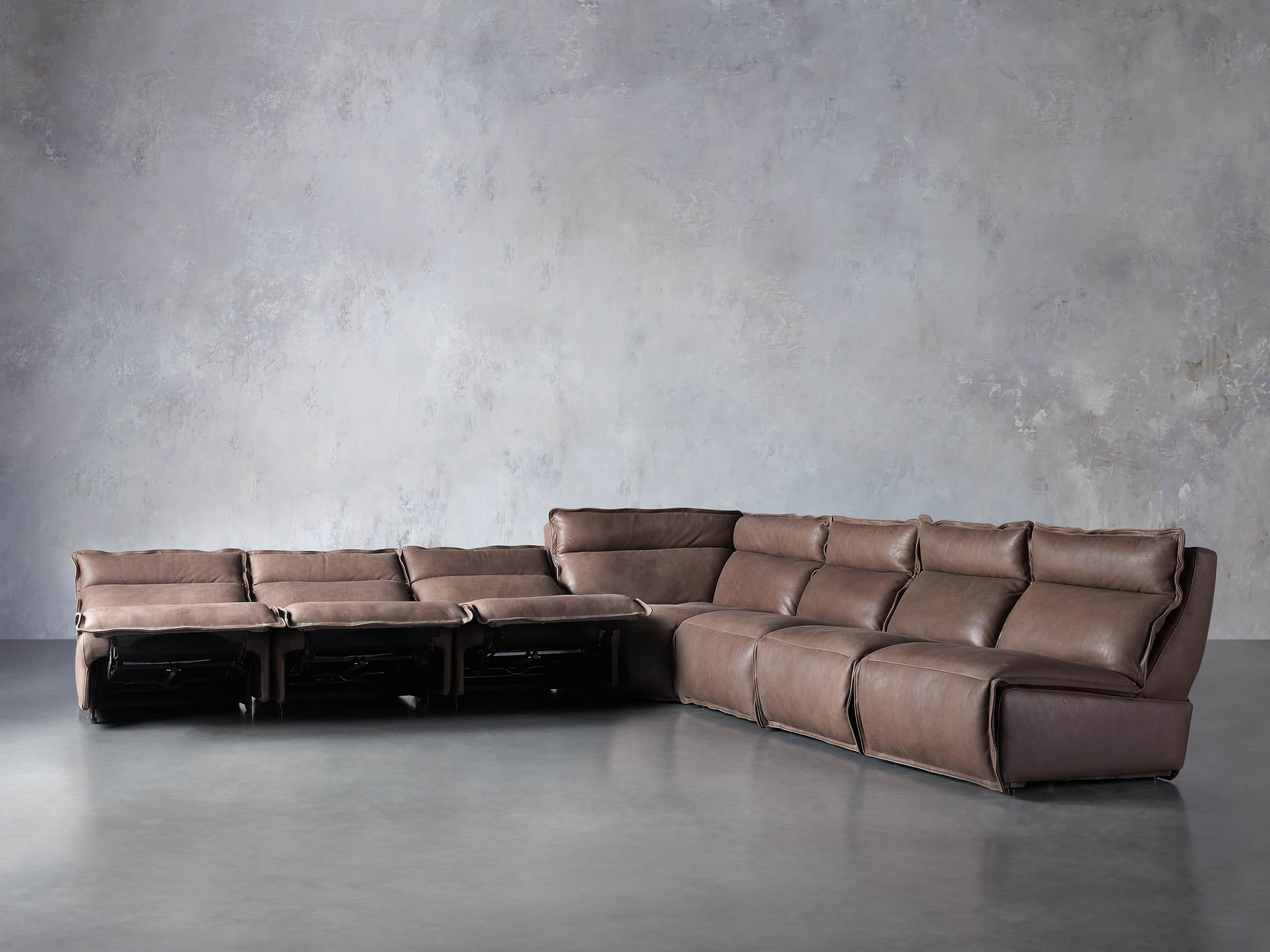 Rowland Leather Seven Piece Sectional in Burnham Chocolate, slide 3 of 9